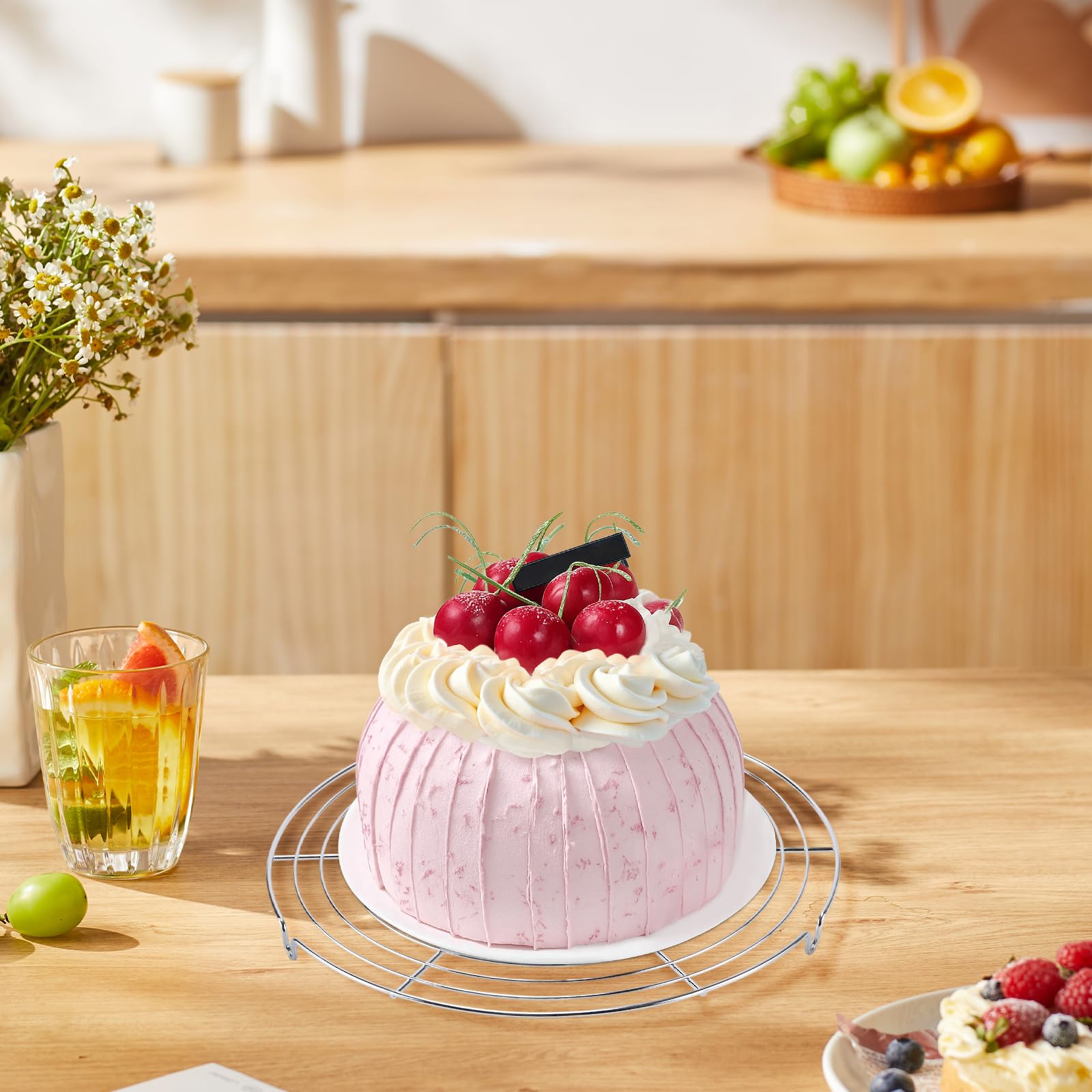 Grilles de Refroidissement pour Pâtisserie Lot de 5 - 30,5 cm Argenté Rondes Cuisson Rapide