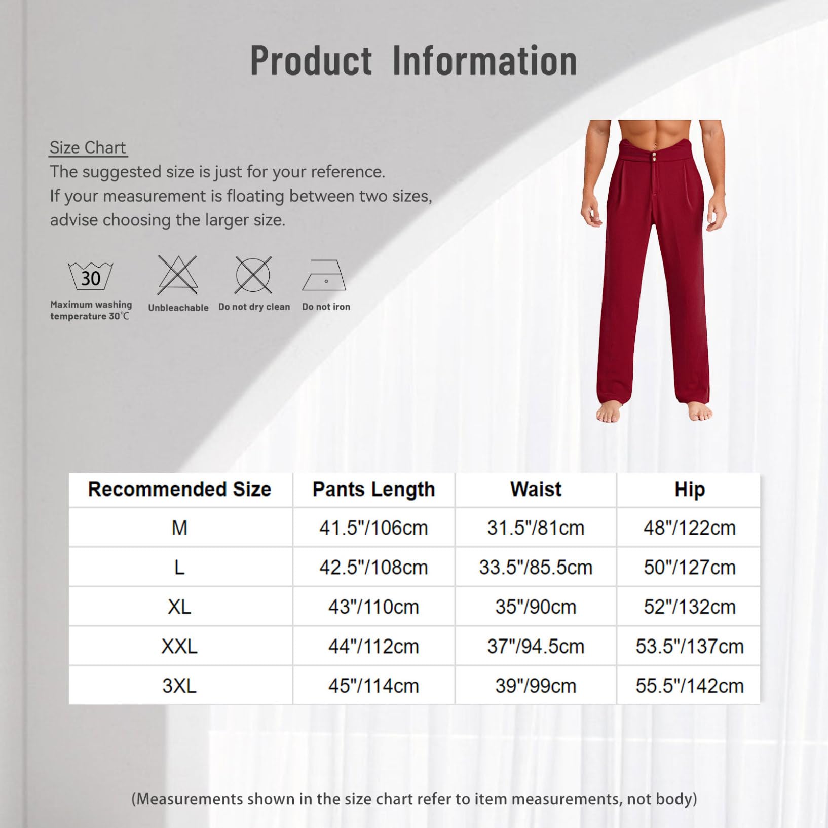 Oyolan Homme Pantalon Danse Latine Salsa Tango Chacha Pantalon Danse de Salon Tenue Entraînement