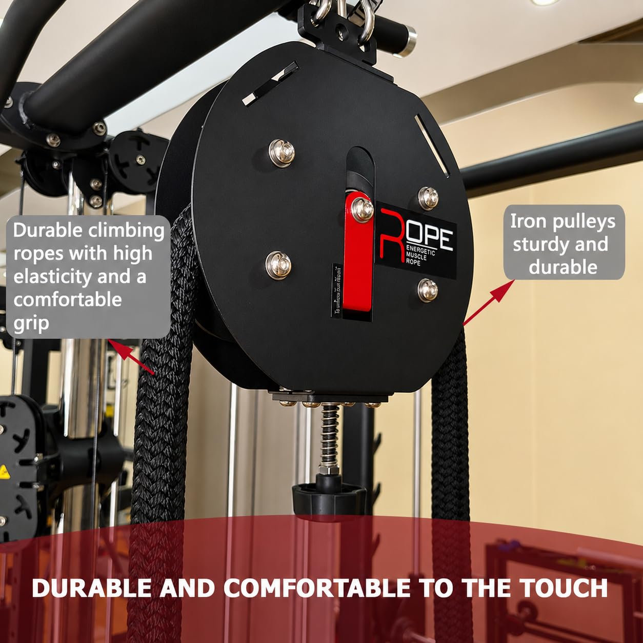 Allenatore con Corda da 4 m per Fitness e Muscolazione Completa Black