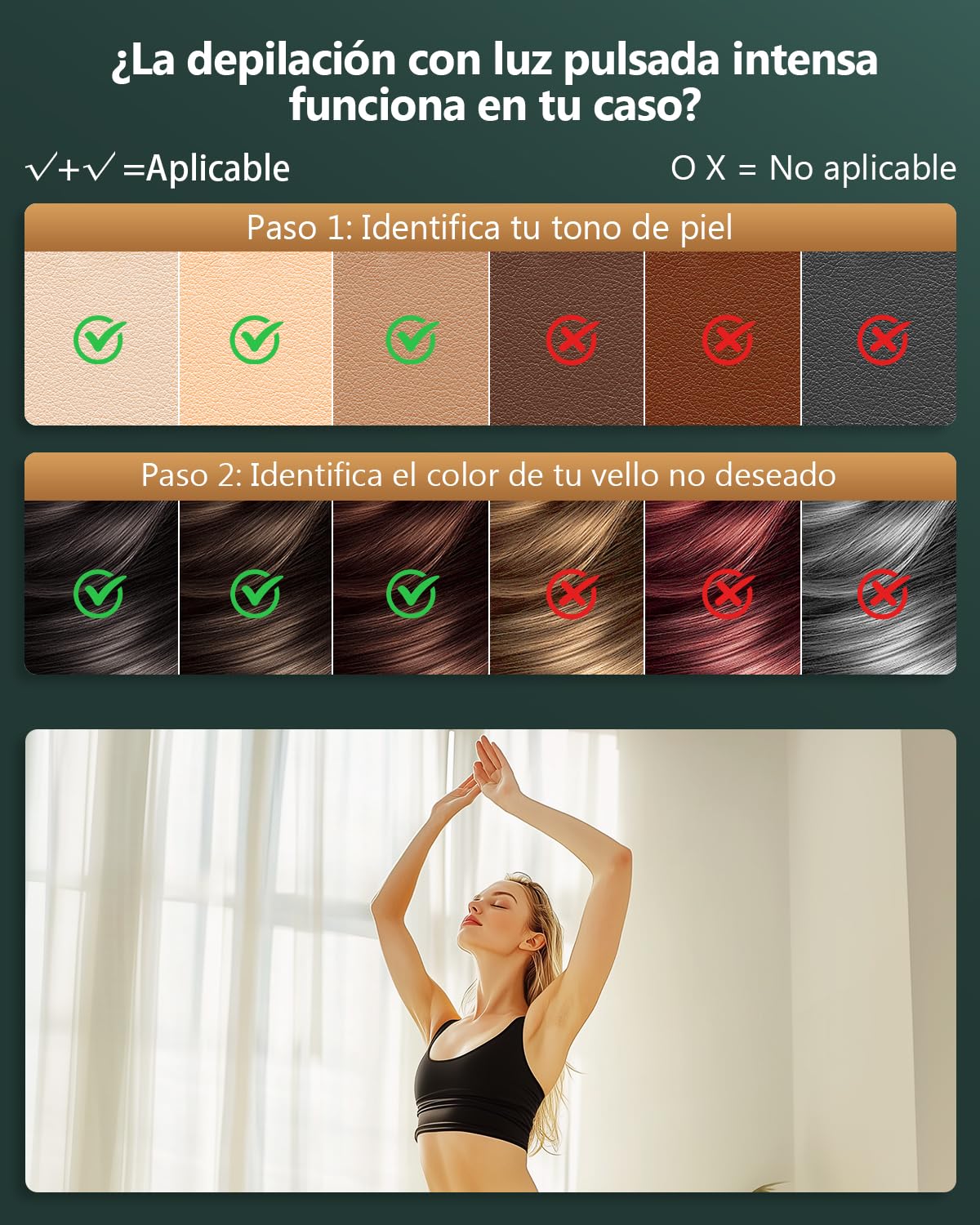 21J Depiladora Laser con Tecnología IGBT Fast Flash de 0,8s, Parpadeo Ilimitado Depiladora Luz Pulsada mujer de 600-1200NM, 3 Unique Modes Laser Depilacion Cara, Bikini, Cuerpo, Oro Verde