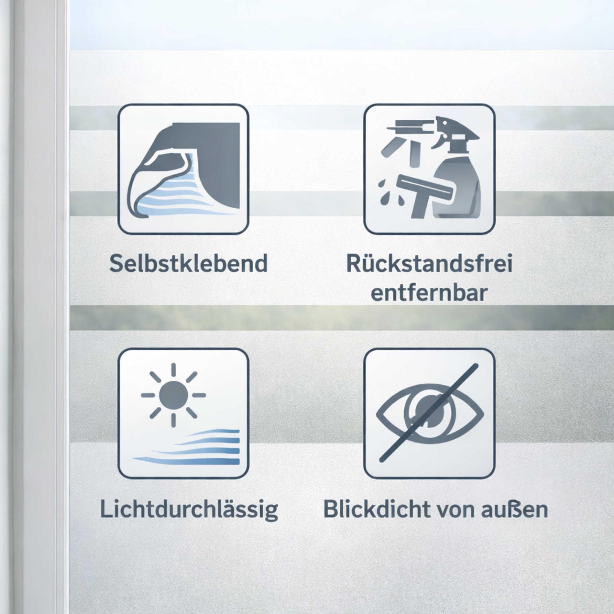 INDIGOS UG Dekorfolie - weiß - Meer Sichtschutzfolie Woge Fensterbild Ozean Glasdekorfolie - Welle satiniert Blickdicht - 1300mm breit - 500 mm hoch - Dekoration Sonnenschutz Folie - matt