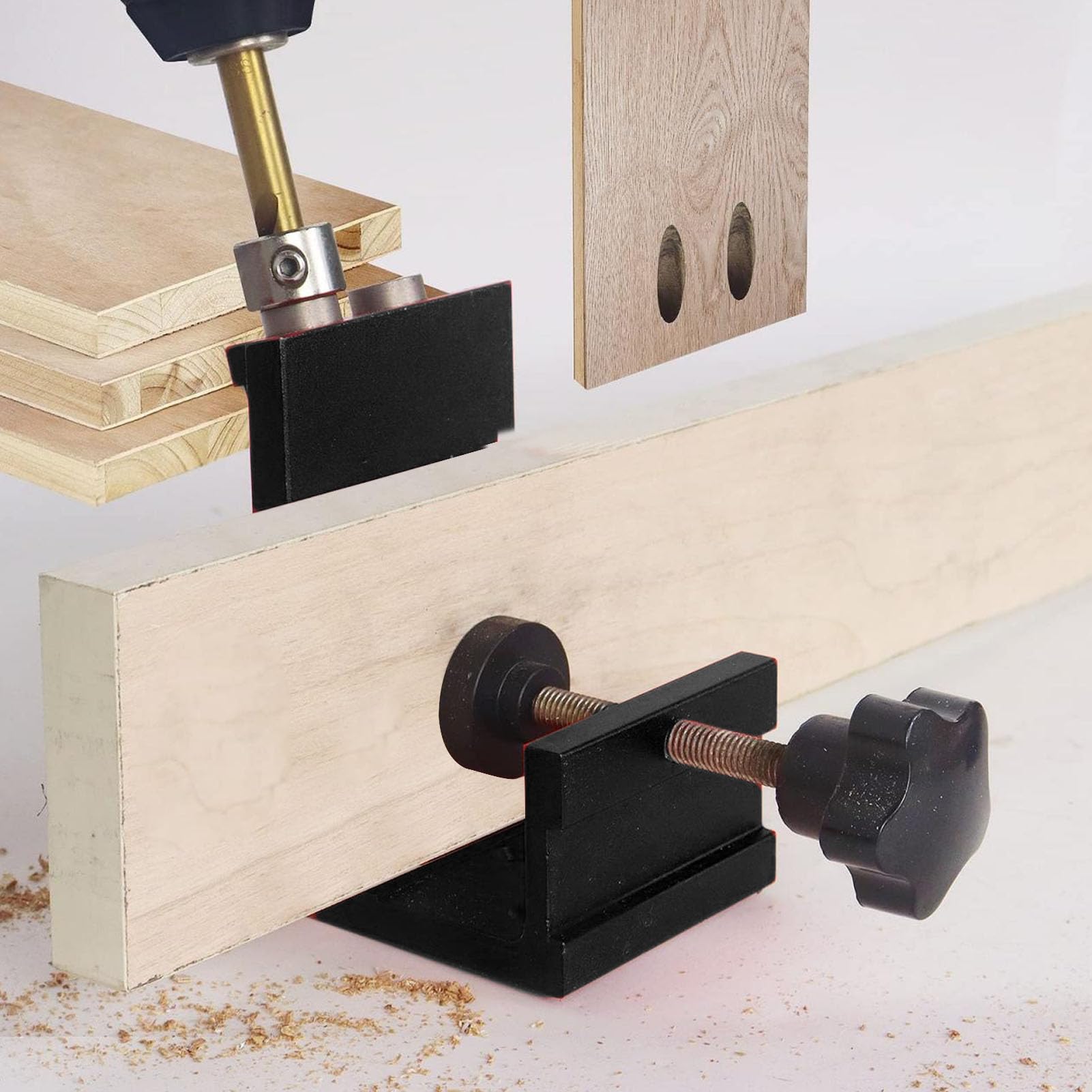 25pcs Pocket Hole Jig Set,15° Oblique Drilling Jig,Oblique Positioner Locator Tool For - View #5