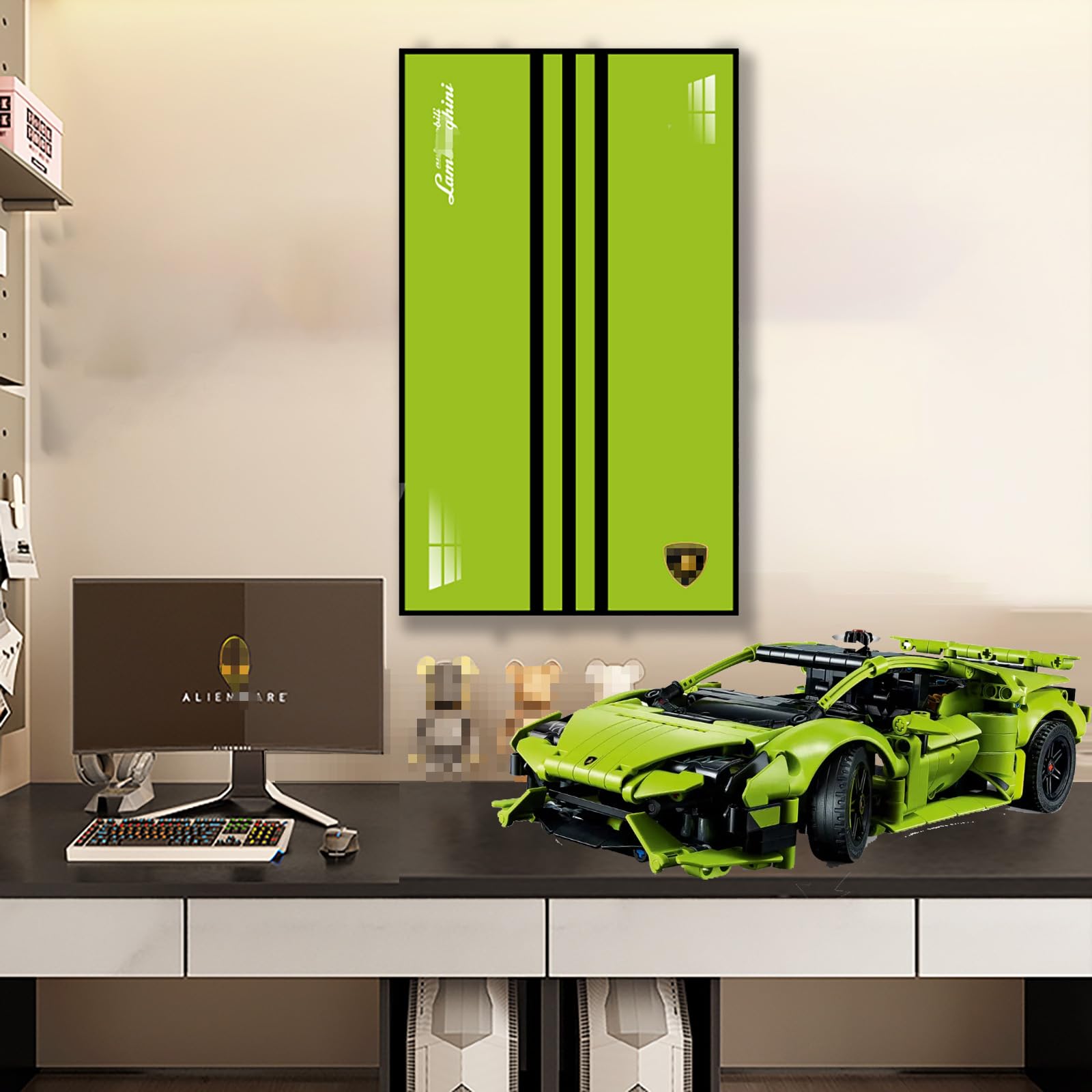Display Wallboard for Lego Technic 42161 Lamborghinl Huracán Tecnica Car or Adults,Gift ldeas for Lego Car Wall Mount Enthusiasts,Compatible with Lego,, Wall Mount,Only Wallboard (A)