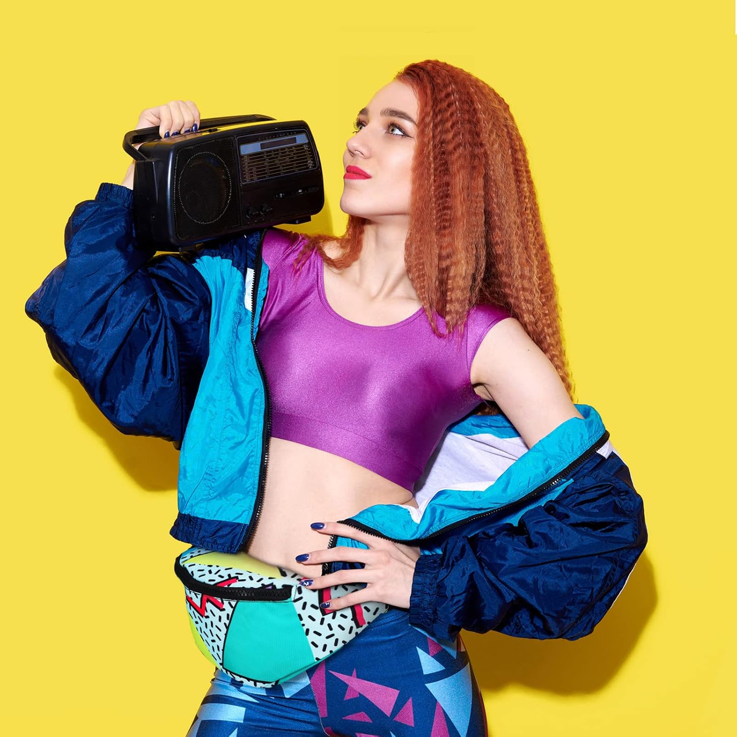 Sotiff 2 Pcs 80s 90s Fanny Pack Retro Waist Packs for Men Women Adjustable Casual Waist Bag Neon Cute Vintage Hiking Belt Bags for Travel Party Festival Hiking(Neon Style) - Image 3