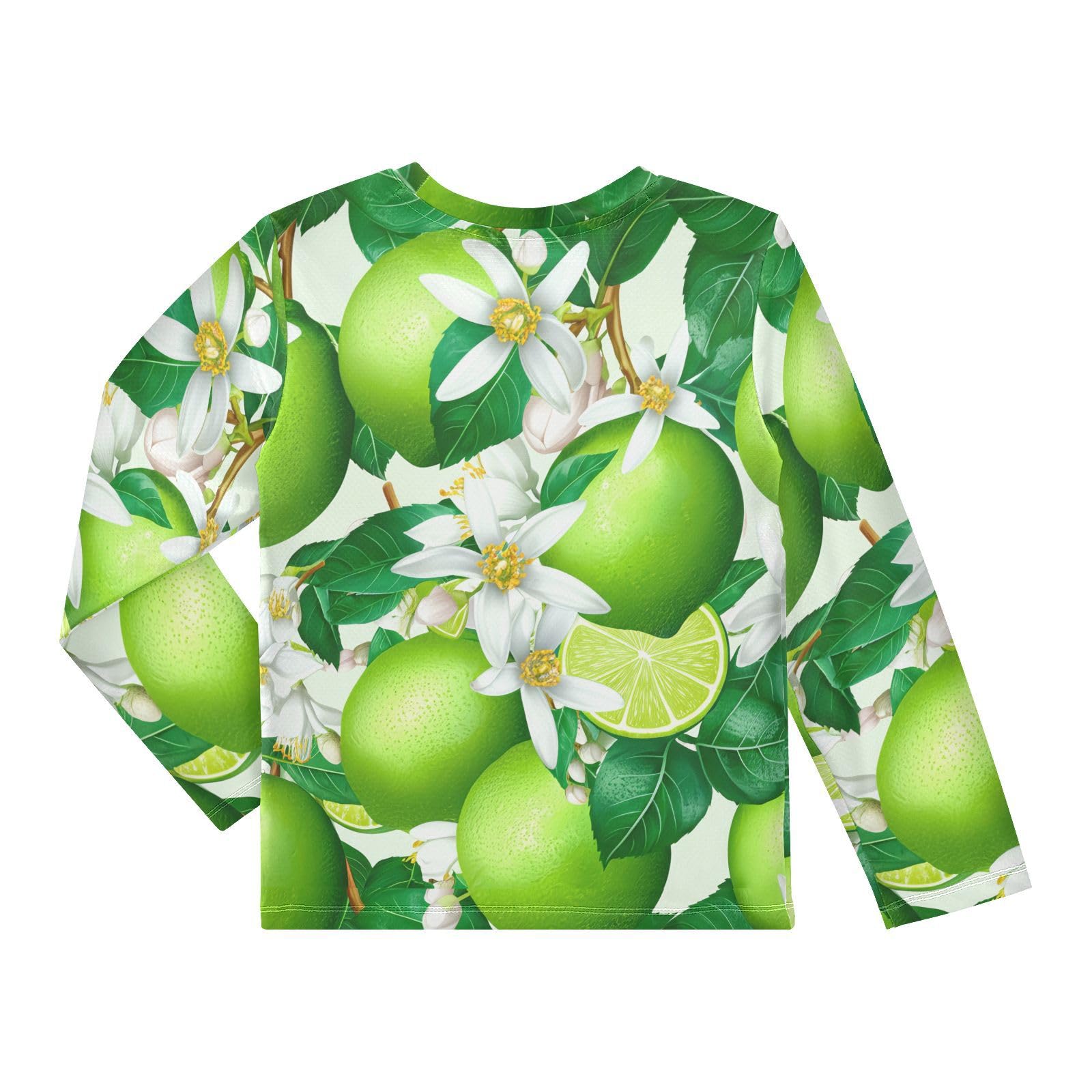 Lemon Blossom Foliage Green Rash Guard Shirt for Boys Sun Protection Shirt for Running Swiming Pool UPF50+ 5-6T