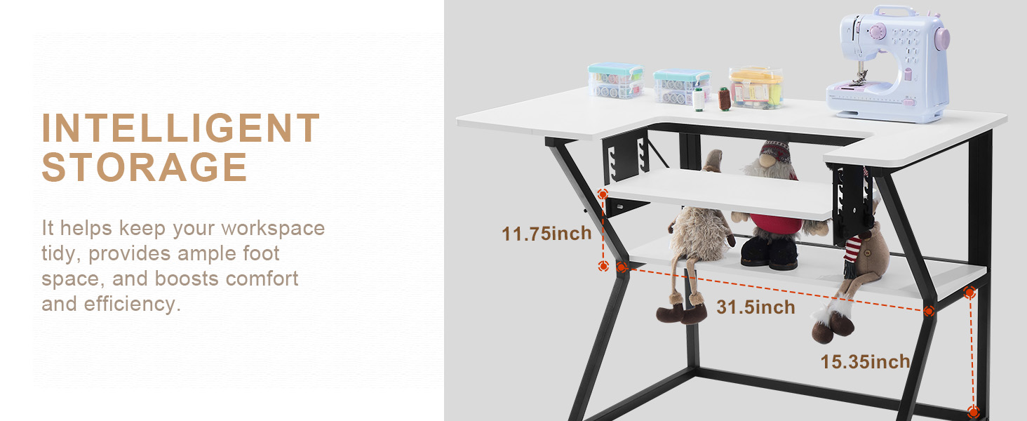 Mesa De Extensión Para Máquina De Coser Hilai - 35x25x2 Cm, Plástico Blanco, Plegable, Para Ampliar Superficie De Trabajo