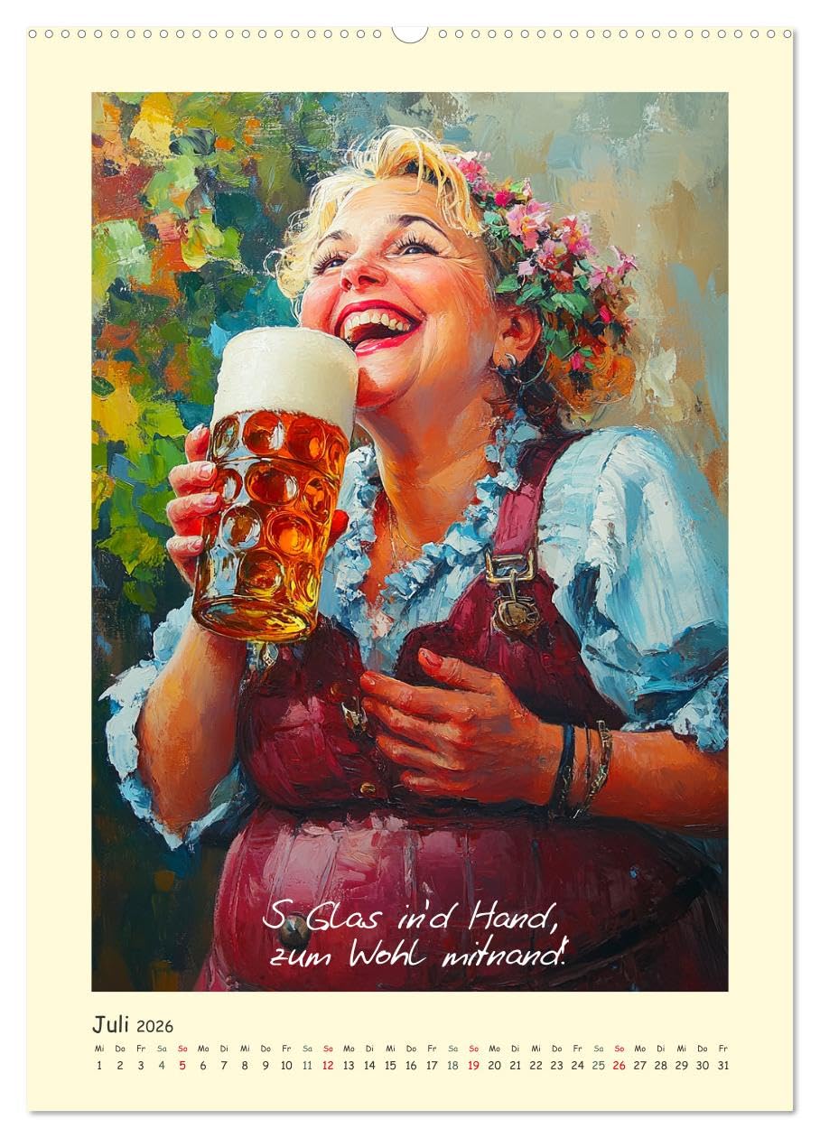 Bier, Bäuche, Sprüche. Spaß mit Hopfen und Malz (hochwertiger Premium Wandkalender 2026 DIN A2 hoch), Kunstdruck in Hochglanz: Ein humorvoller ... rund ums Bier (CALVENDO Hobbys)