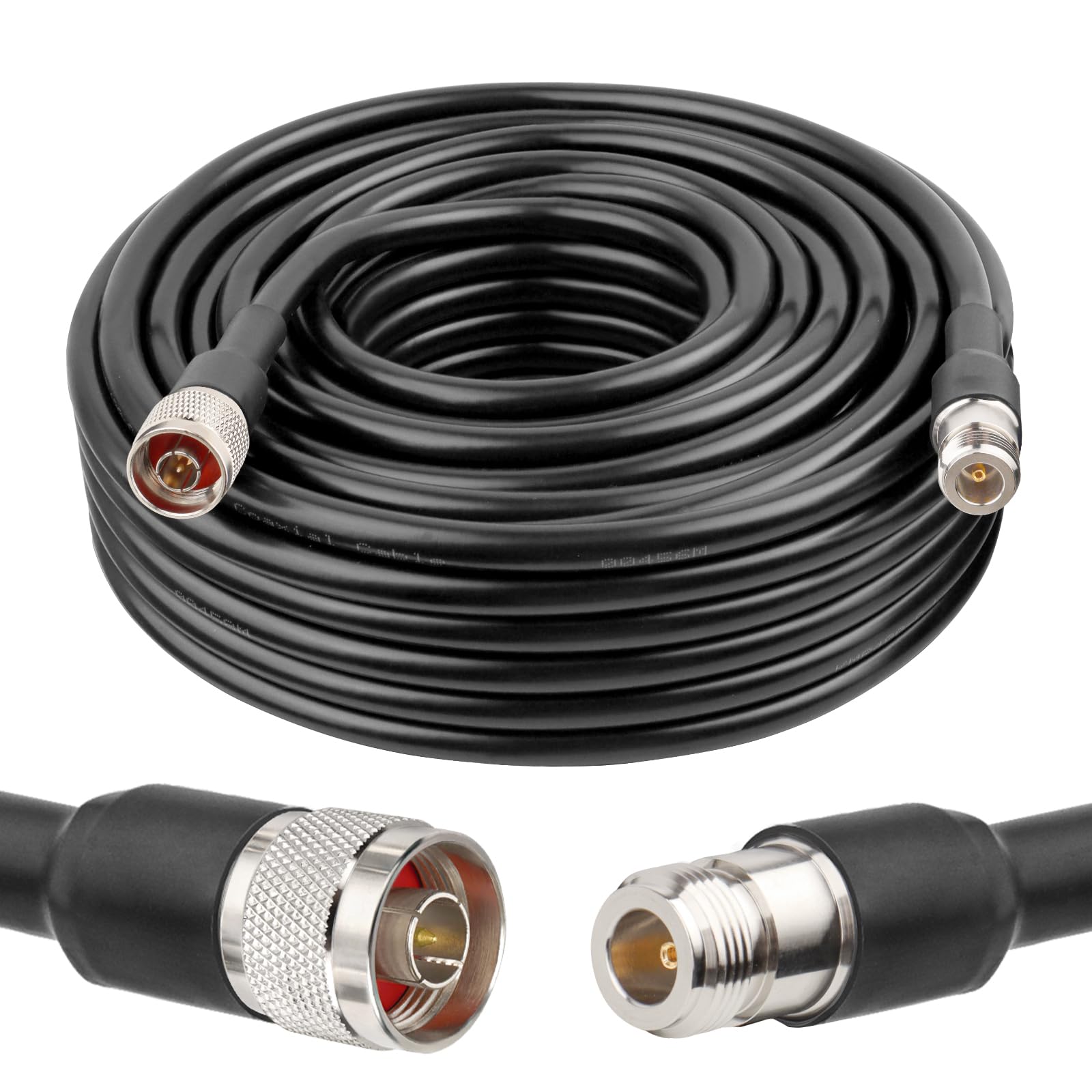 XRDS -RF Câble d'extension KMR400 N mâle vers N femelle de 15,2 m, 50 ohm, KMR400 à faible perte de type N femelle vers type N mâle pour antenne radio WiFi/Jam, amplificateur de signal, routeur,
