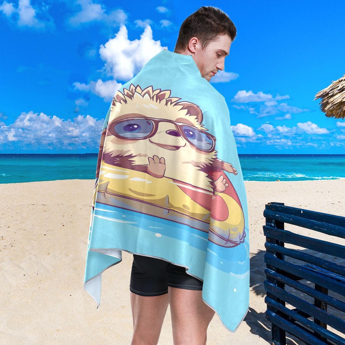 SUABO Tortoise Beach Towel – Oversized 30x60 Quick Dry Towel For Pool, Travel & Camping
