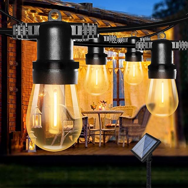 Solar Lights Outdoor Garden, 26.4FT Garden Lights Solar Powered Waterproof IP65, 4 Modes Outdoor Solar Lights for Patio Gate Yard Fence Trees Wedding Party Decorations, Warm White 2700K