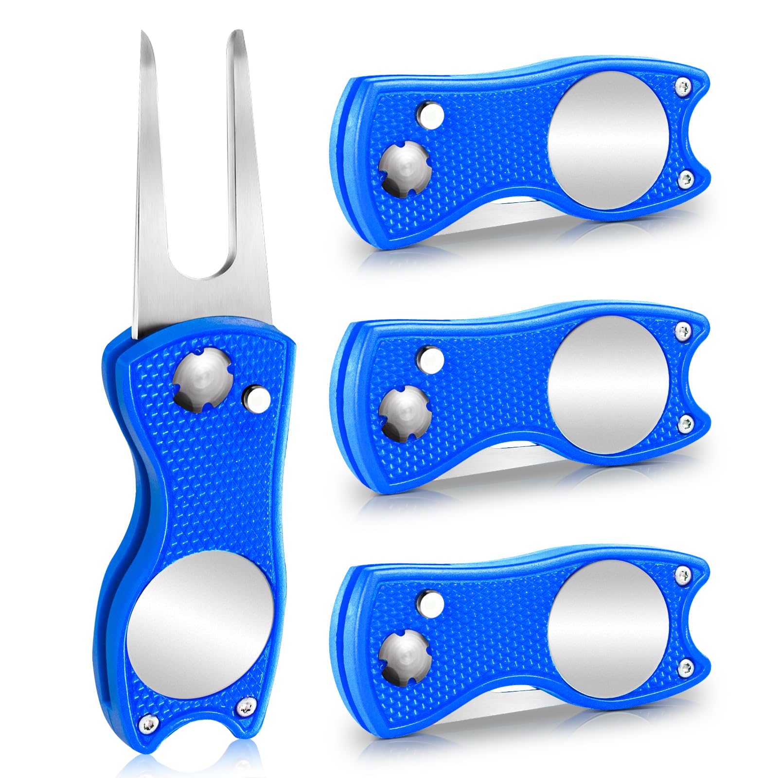 Foldable Golf Divot Repair Tool Golf Divot Tool with Magnetic Button Ball Marker Divot Tool and Ball Marker for Golfers