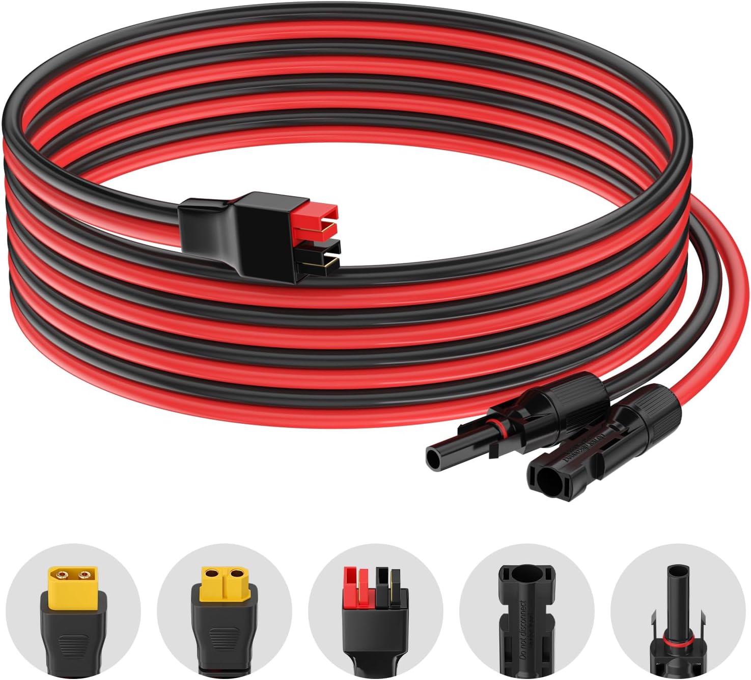 Photo voltaic Connector to Anderson Adapter Cable 12AWG 10FT Extension Cable for Moveable Energy Station/Photo voltaic Panel