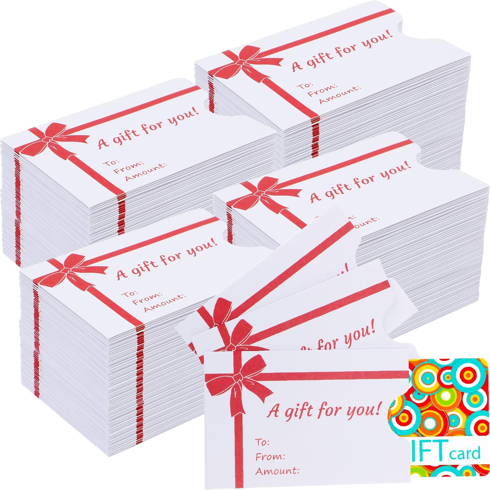 Ireer 400 Pcs Gift Card Sleeves Bulk with Bow a Gift for