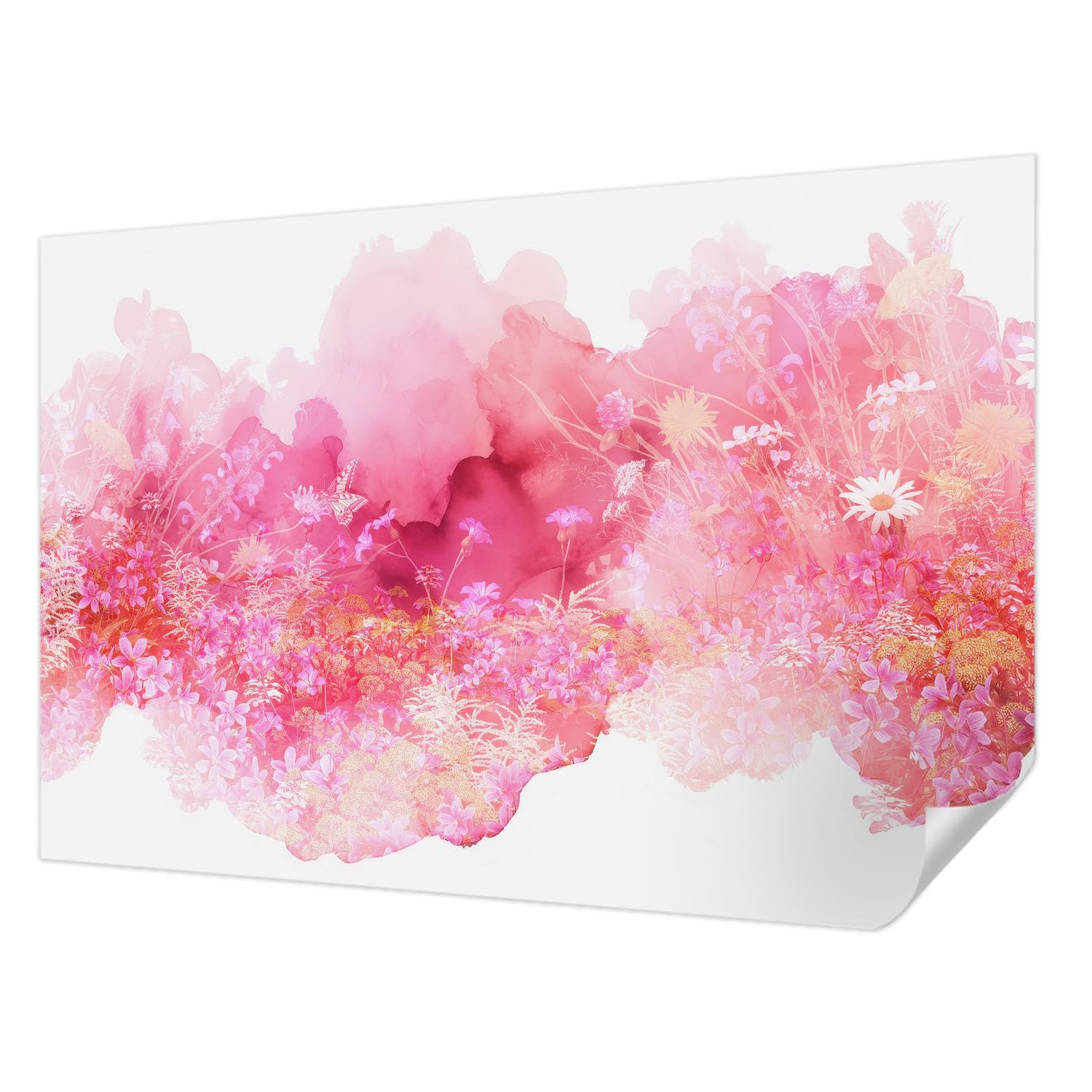 Papier peint adhésif motif floral 104x70 pour décoration salon moderne
