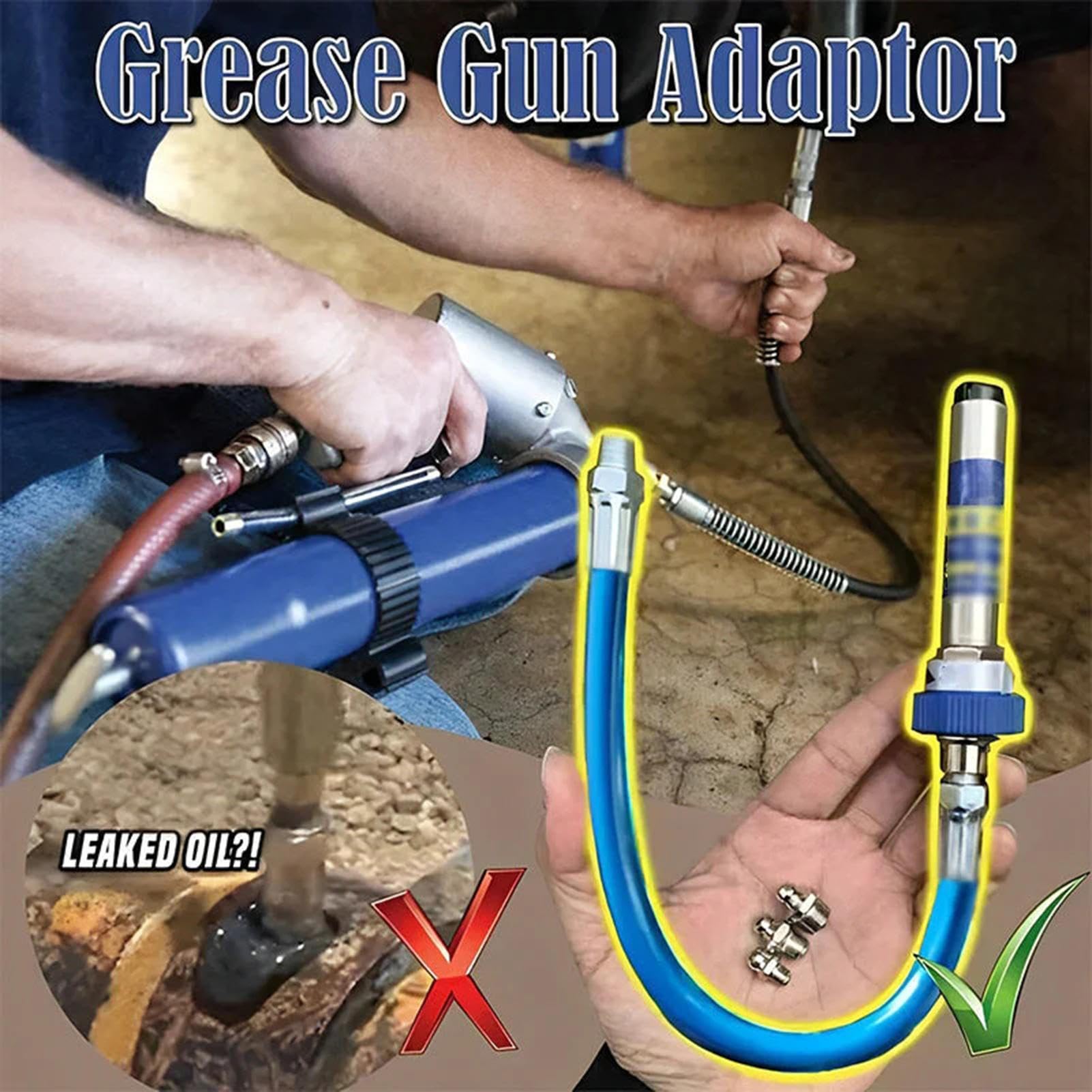 Adaptateur De Graisse à Dégagement Rapide - Kit Avec 3 Raccords (M6/M8/M10) - Compatible Graisseurs Manuels/électriques - Pour Entretien Mécanique
