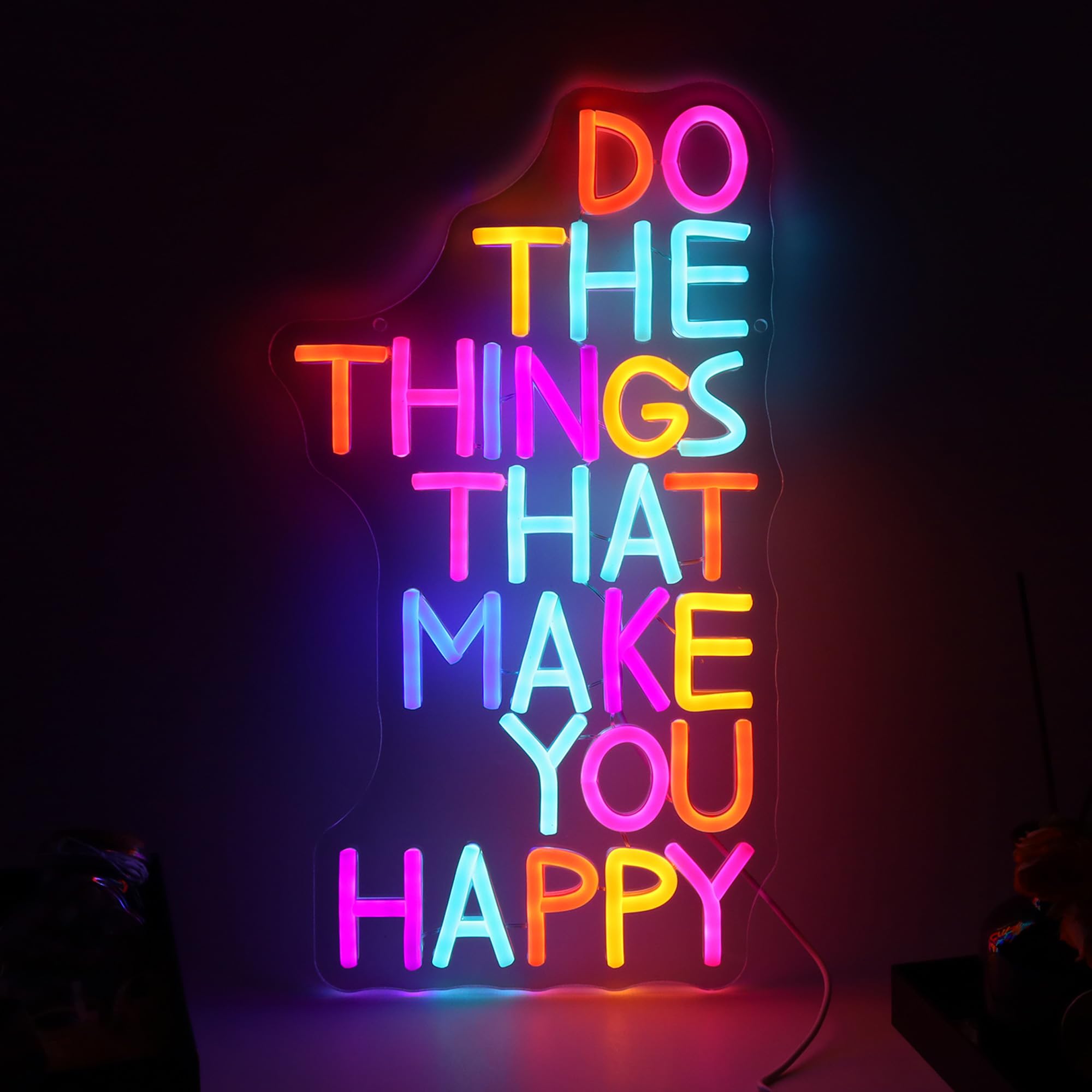 Do The Things That Make You Happy Neon Sign For Classroom Decor LED Classroom Lighting Wall Art Decor Holiday Birthday Gift