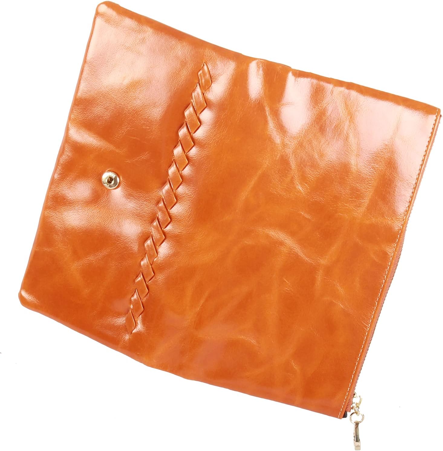 TAPKWALETI 長財布レディース 牛革 本革 人気おしゃれ レディス 女性 婦人 二つ折り財布 長サイフ ウォレットシンプル 超軽量 薄型 柔らか 大容量だけど薄 多機能 小銭入れ カード スマホ が入る 多収納 耐久性 高級レザー オレンジ色 女性 ギフトに RFID&磁気スキミング防止 ファッション 実用的 が見やすく大きい 仕分け