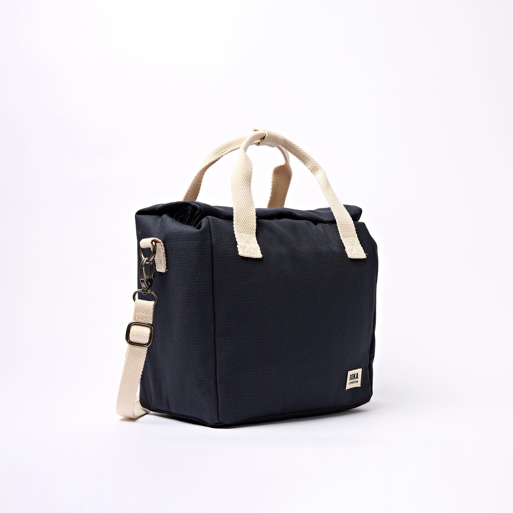 ROKA London Hampstead - Lonchera térmica con parte superior enrollable, con correa ajustable para el hombro, resistente al agua, reutilizable, para el trabajo, la escuela, el picnic y los viajes (humo