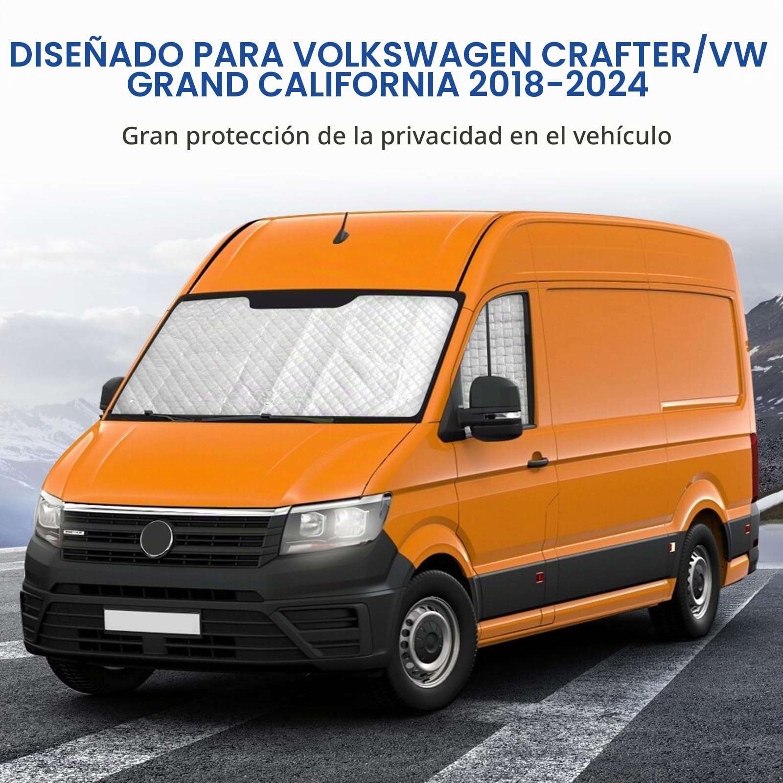 3 Piezas Parasol del Parabrisas Automóvil Reemplazo para VW Crafter/Grand California 2006-2017, Cabina del Conductor, Cubierta de Parasol Automóvil Plegable Forro Negro