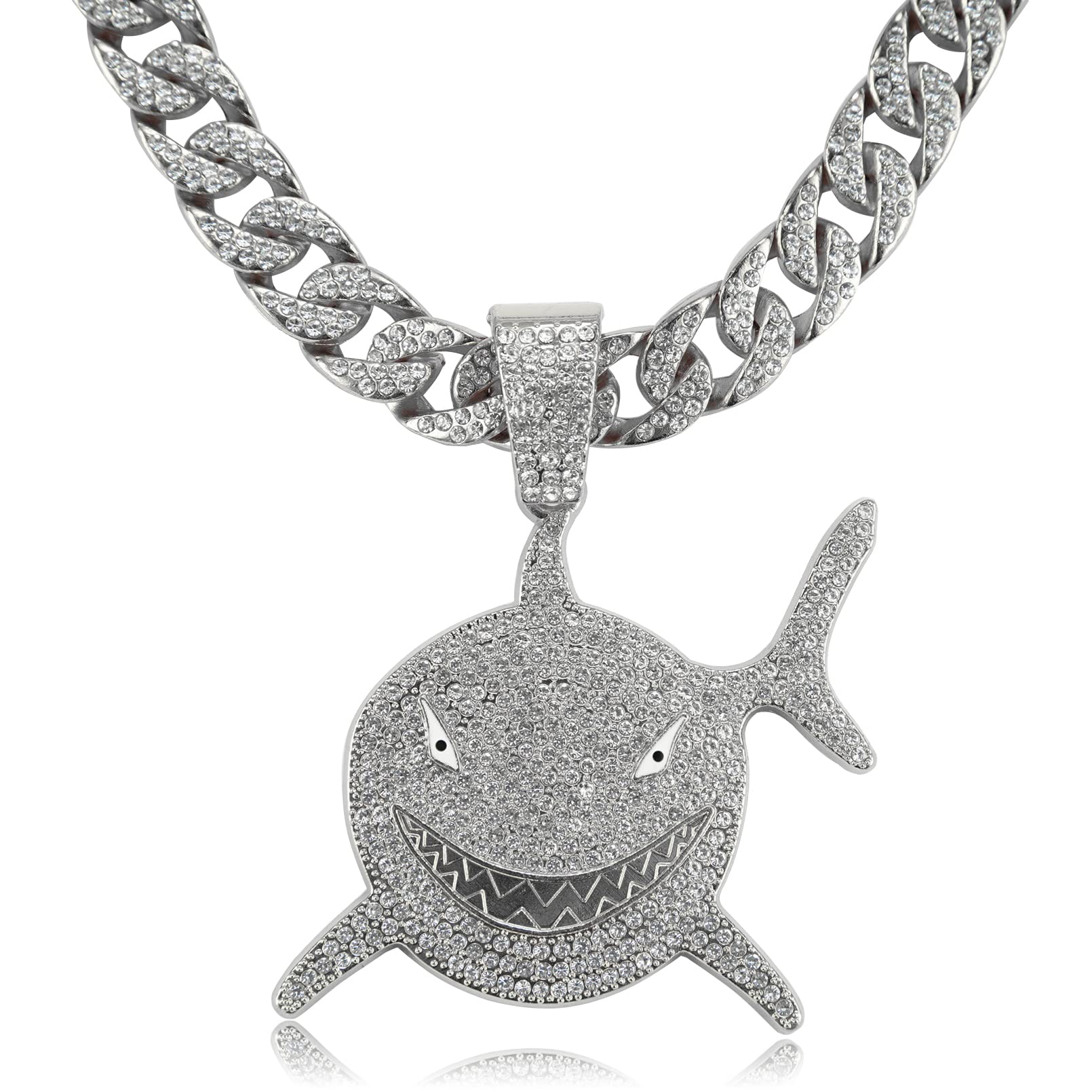 Miami Mens Cuban Link Chain Silver Gold Plated Bling Cuban Necklace Diamond Chain for Men 13MM iced out chain Hip Hop Jewelry，8.5/18/20/24 Inch Length-With metal gift box.