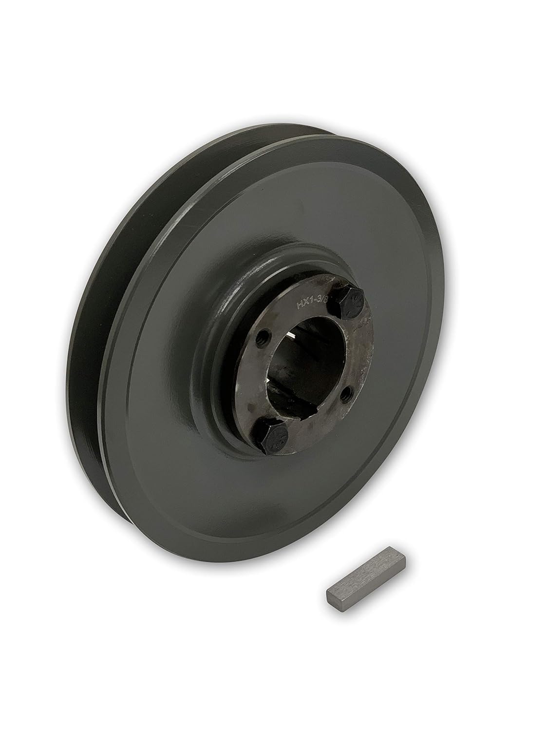 Single Groove 5.95 Cast Iron Electric Motor H Pulley/Sheave, Bushing Included, for 5/8 Top Width B/5L/BK/5LK Section V Belt, 1 Groove Pulley (1-3/8 Shaft / 1.375 Bore, BK62H)