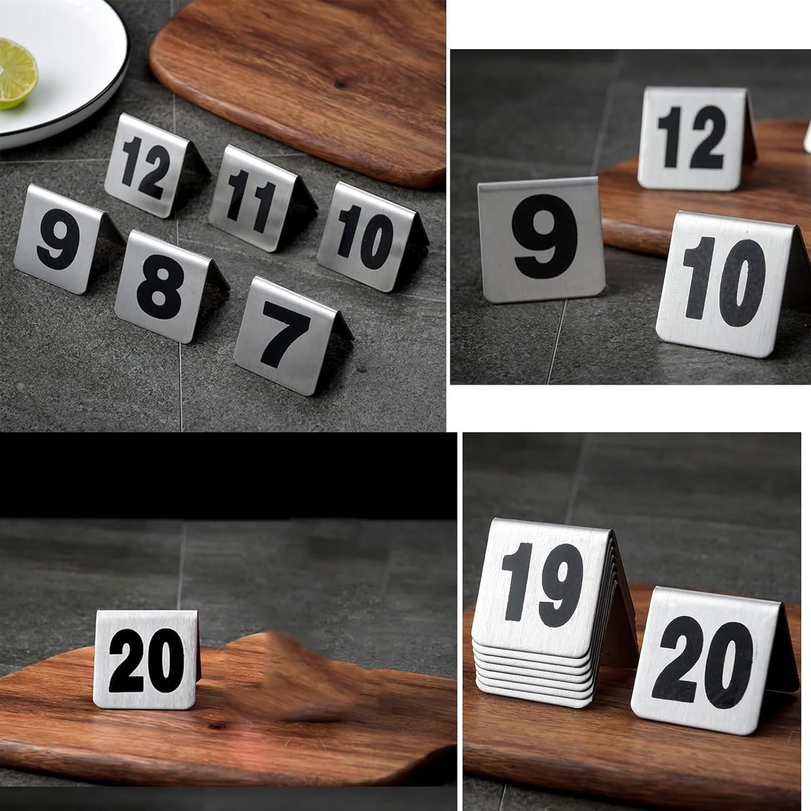 Tischnummernschilder aus Edelstahl für Hochzeiten, Restaurants, Bistros, Tischnummern, stapelbare Tischnummernkarten, Zeltstil, Tischkarten, digitales Schild, Sitzkarte, 1–50/1–100, Nummer