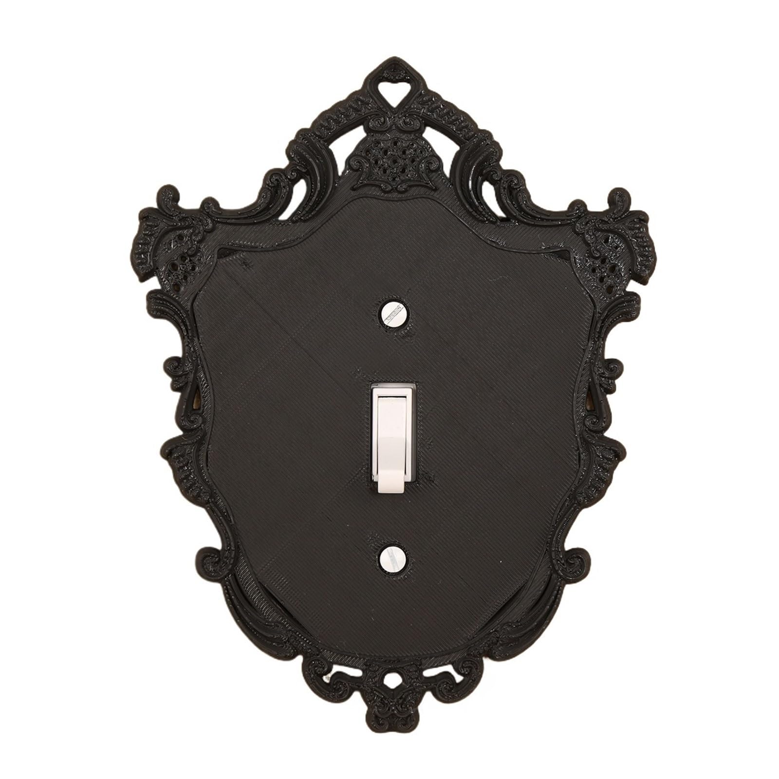 Gwyzax Black Light Switch Surround 4Pcs Matte Hollow Carved Switch Panel Frame Retro For European Palace Home Decor