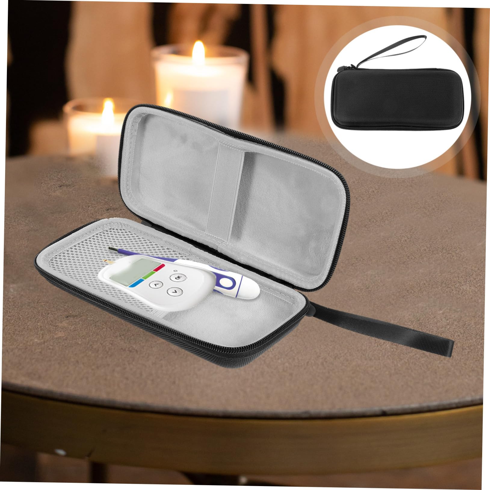 4pezzi Organizer Portaoggetti Portatilper Misuratore Di Glicemia Con Tasche Multiple e Compartimenti Borsa Per Test Kit e Forniture Sanitarie Resistente Agli Urti e Facile Da
