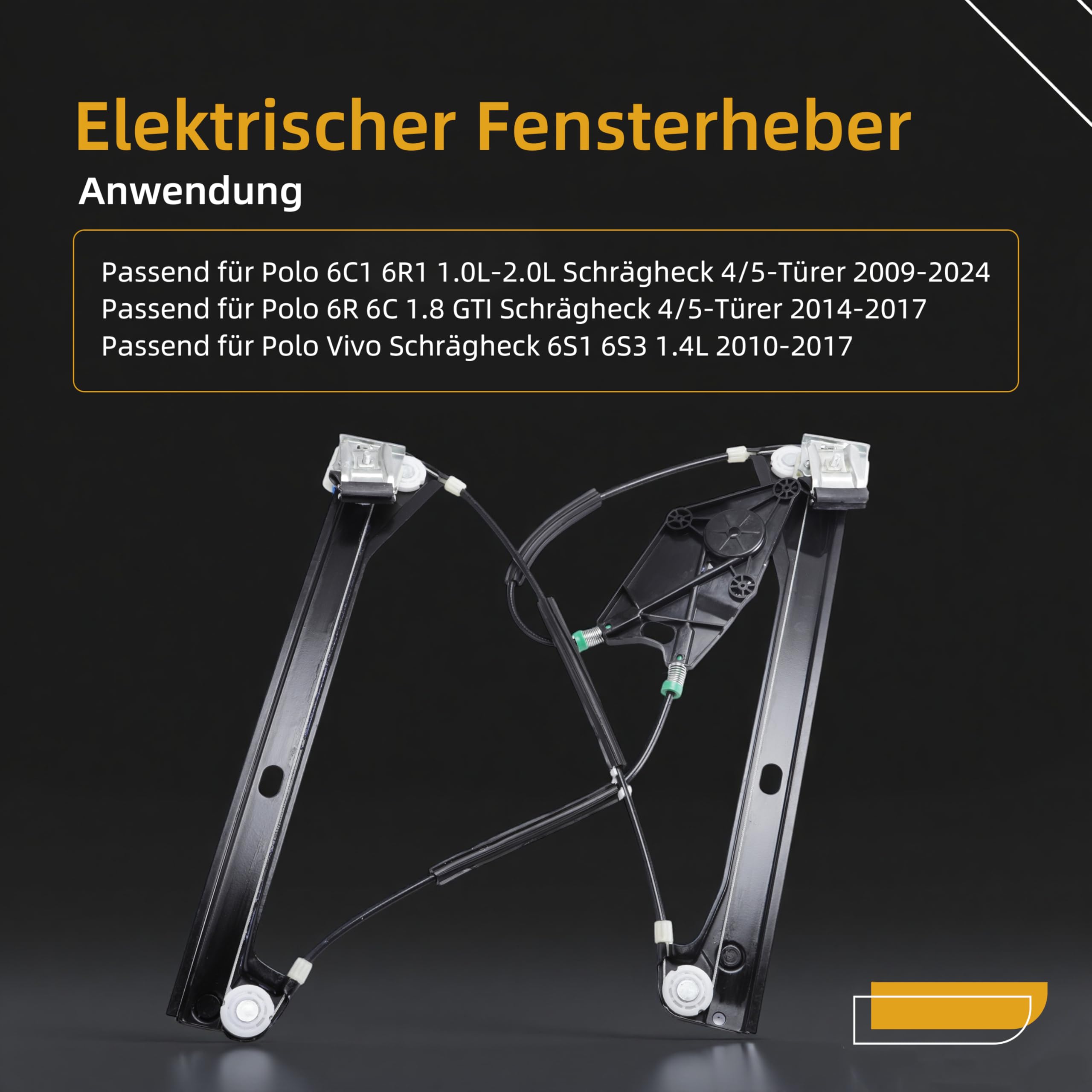 Elektrischer Fensterheber vorne links Passend für Polo 6C1 6R1 2009-2024, für Polo 6R 6C 2014-2017 für Polo Vivo Schrägheck 2010-2017# 6R4837461 6R4837461C