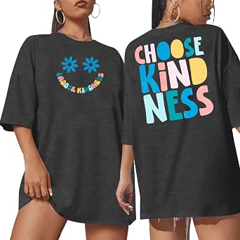 SUWATOIN Women's Be Kind T-Shirt – Cute Floral Inspirational Tee For Teachers, Short Sleeve Casual Top