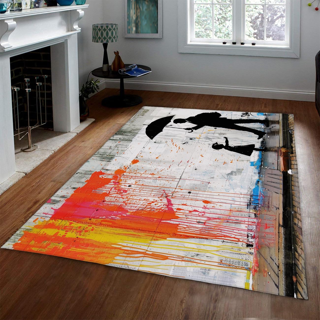 Tapis lavable 80x150cm anti-tache silhouette romantique cuisine
