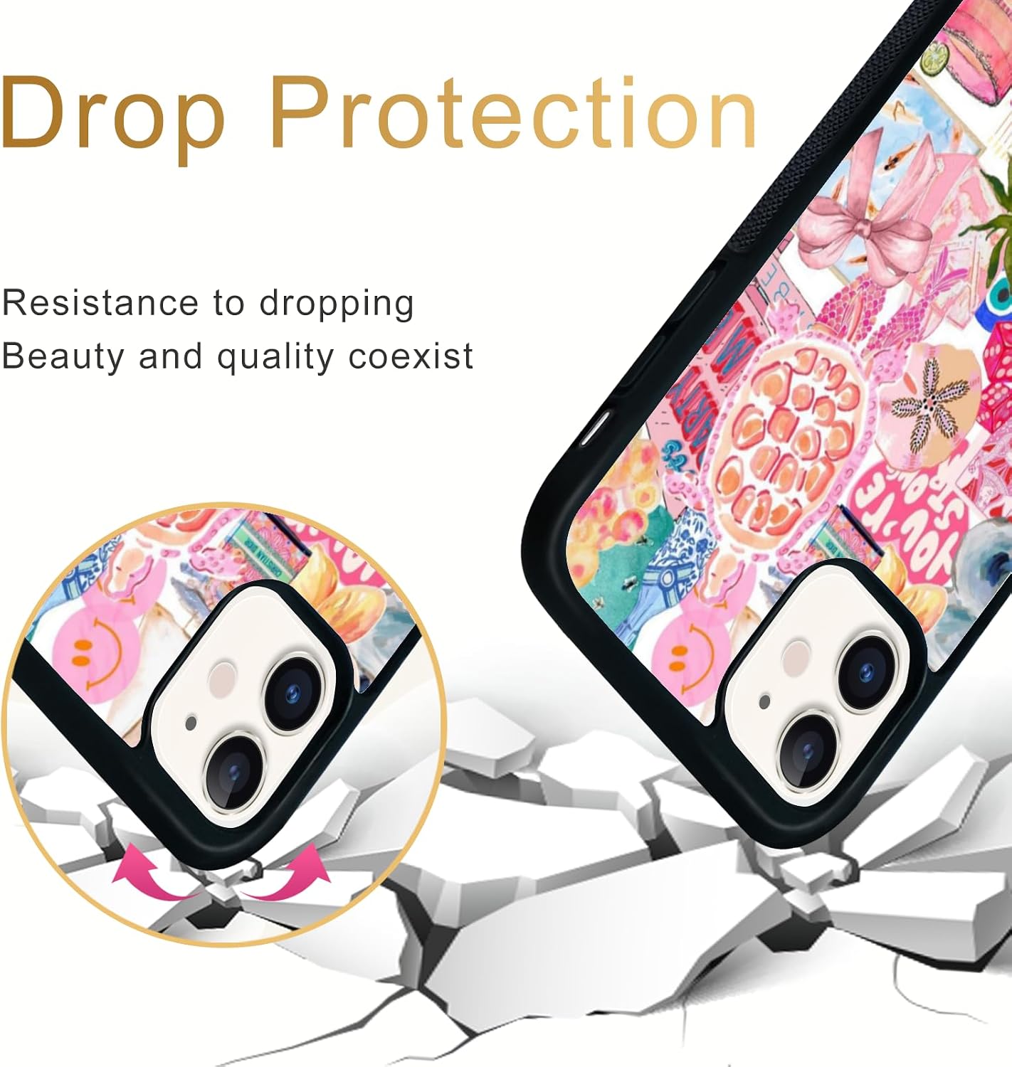 Compatible with for iPhone 13,Cute Trendy Pink Coquette Collage Aesthetic Phone Case for Girl Women Boy Men,Scratch Resistant Shockproof Cover Phone Case for iPhone 13 image 5