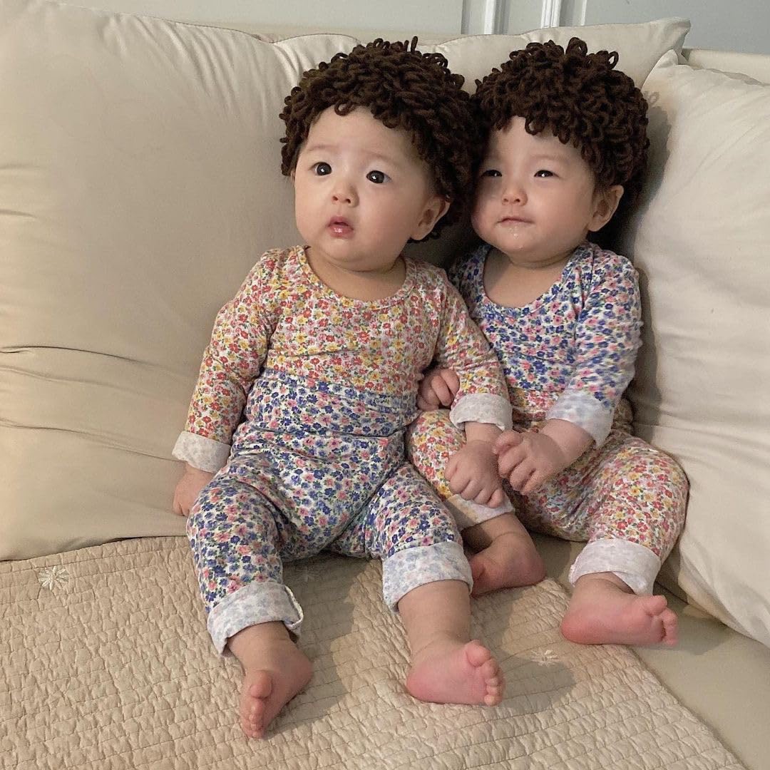 Amazon.co.jp: ベビーアフロウィッグ 帽子 子供 キッズ ニット 秋 冬 