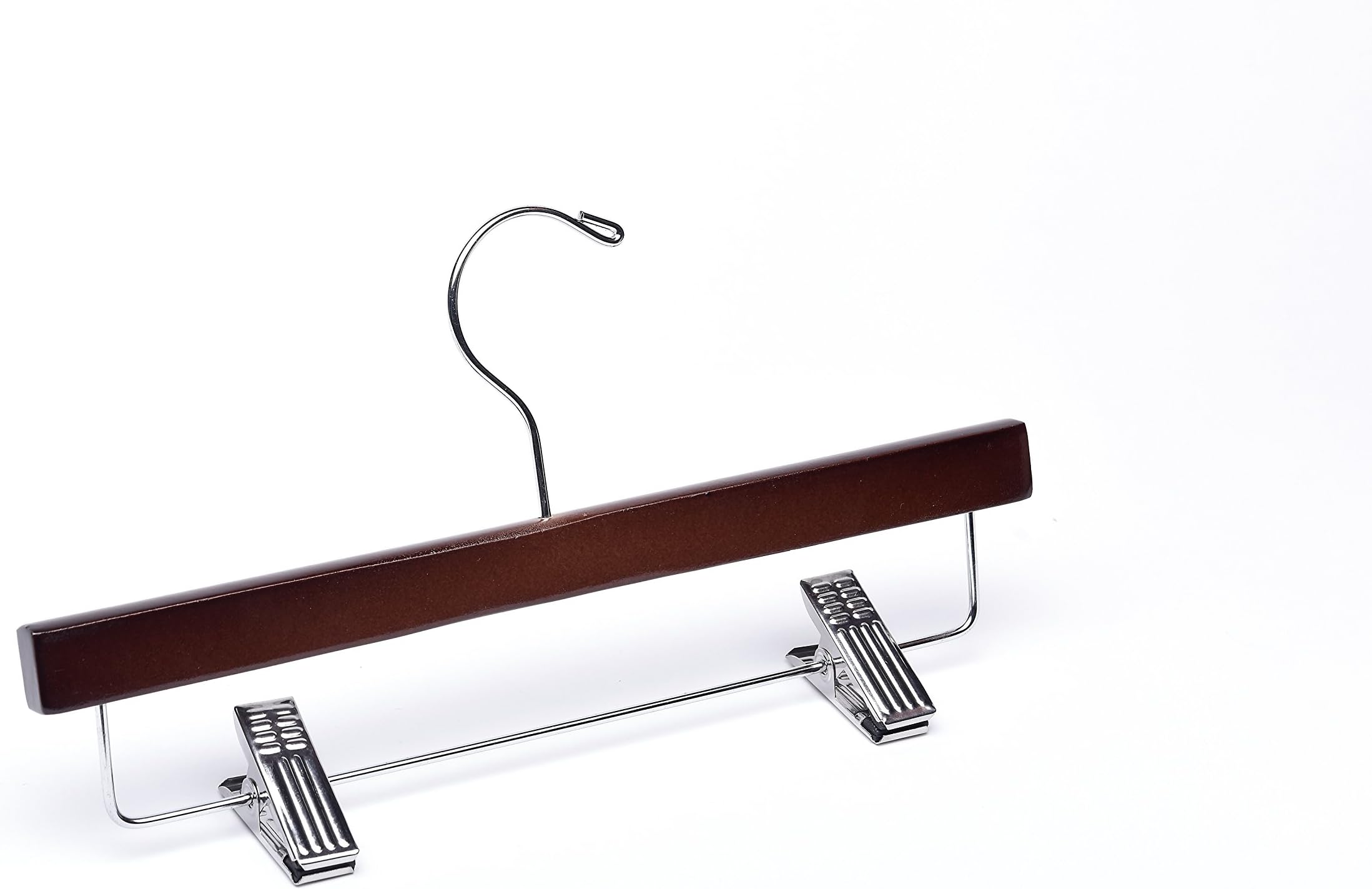 Child/Baby Dark Walnut Bottom with Clips Wooden Hanger, Box of 50