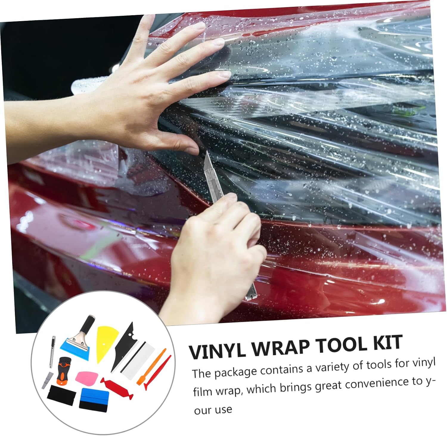 Automotive Vinyl Wraps Tool Kit Car Window Tint Film Installation Car Vinyl Wrap Tool for Novice and Professional