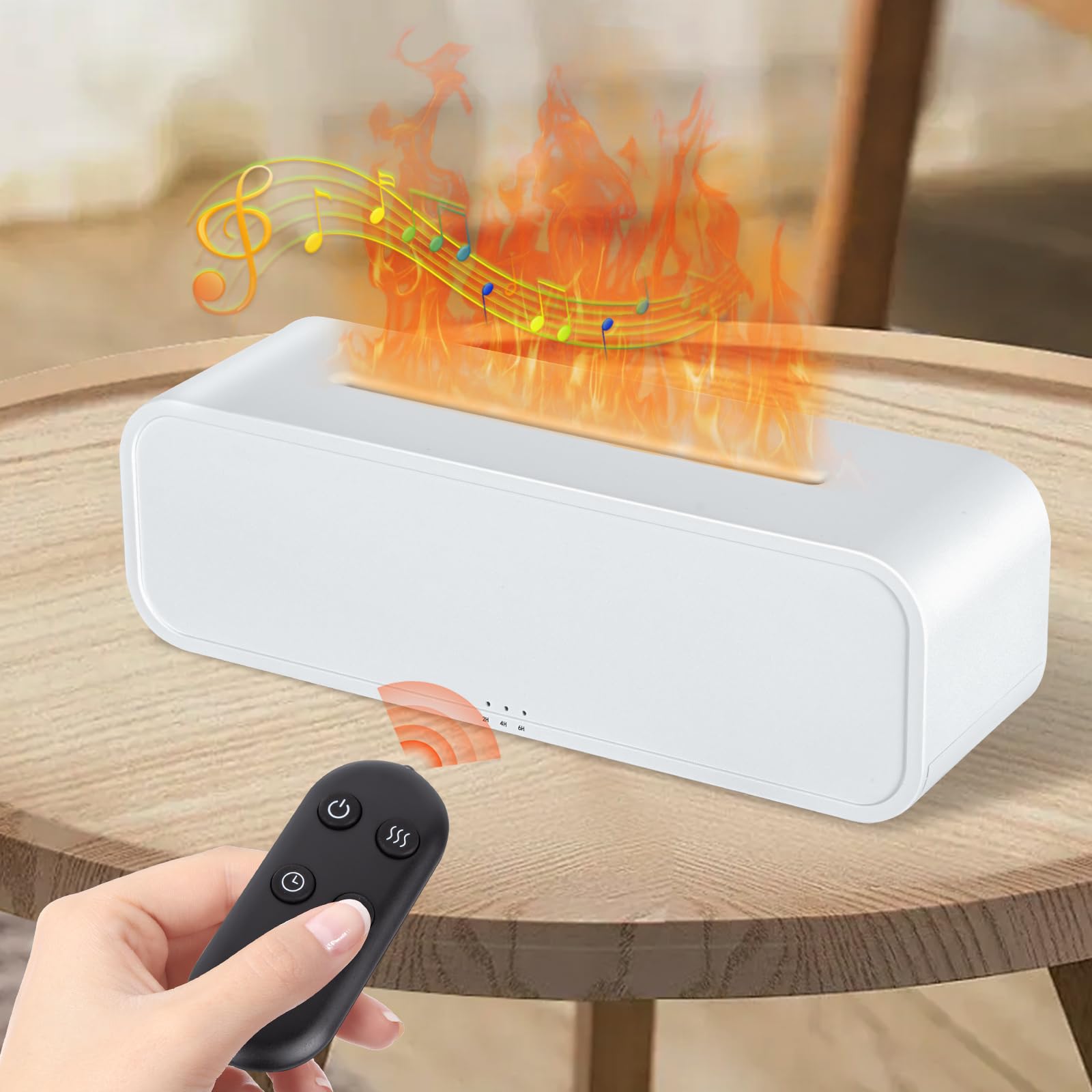 IEEILULU Flammen Aroma Diffuser, Diffuser ätherische öle mit Fernbedienung, und 7 Arten LED Lichtfarben mit Timer, Perfekt für Zuhause Büro Schlafzimmer