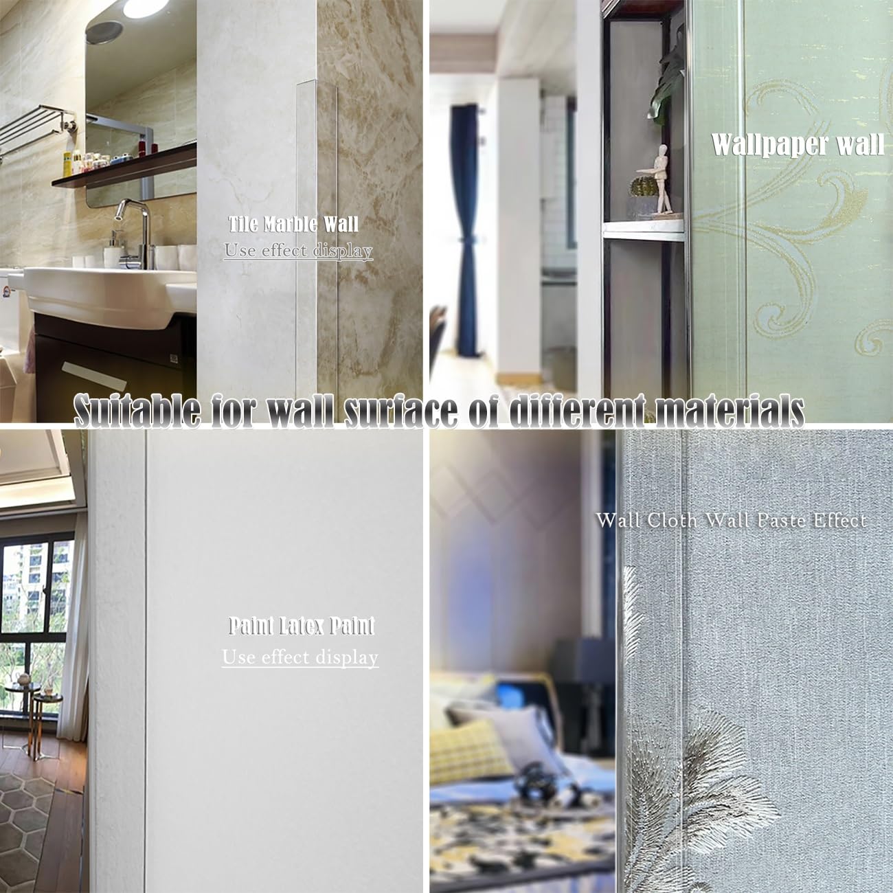 Protectores transparentes autoadhesivos para esquinas de pared que evitan que se descascarillen la pintura, desgarros y huellas dactilares, 102 x 1.2 pulgadas