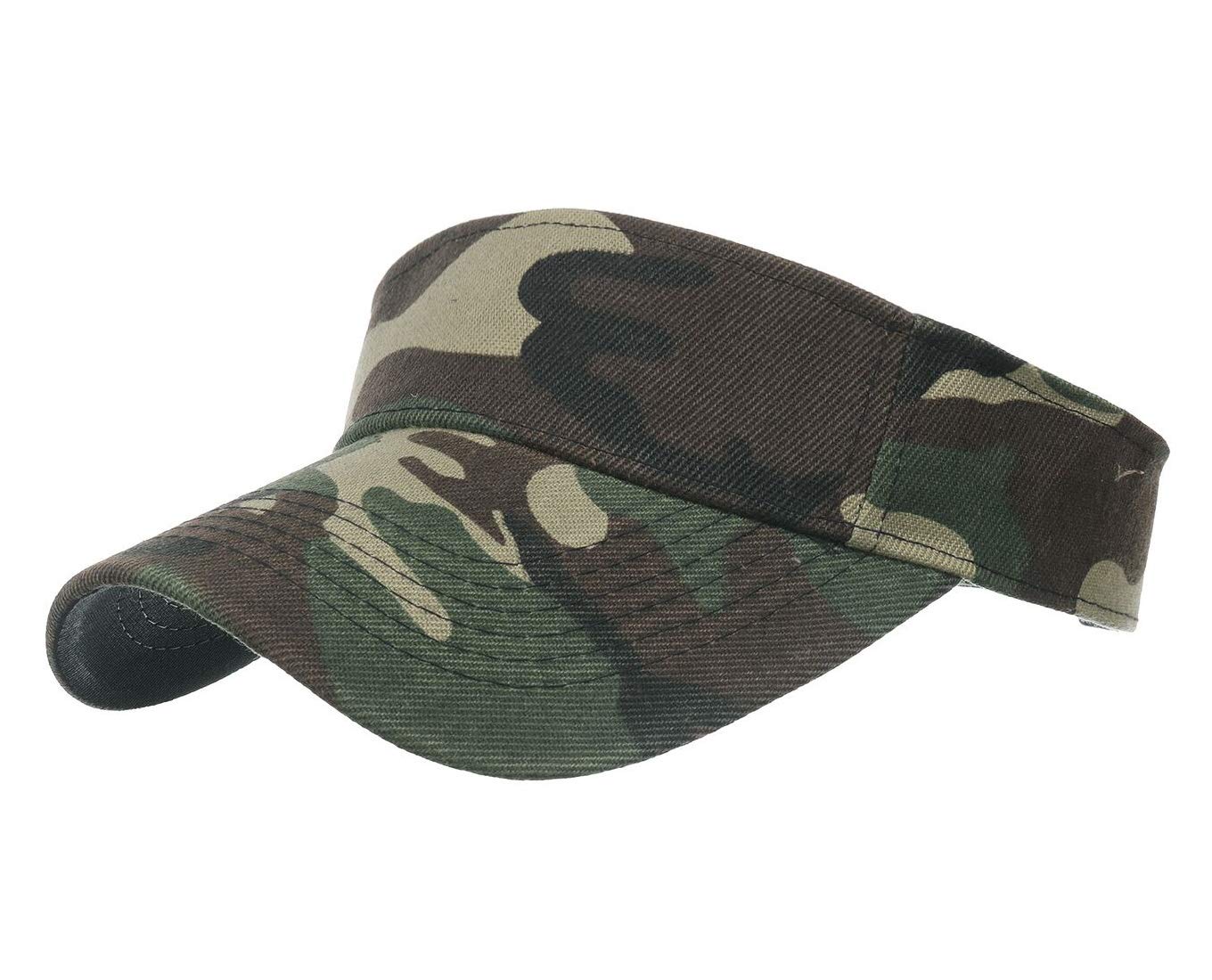 QICHEN Visoren für Herren Camo Outdoor Sports Visor Cap Sonnenblende mit Klettvers