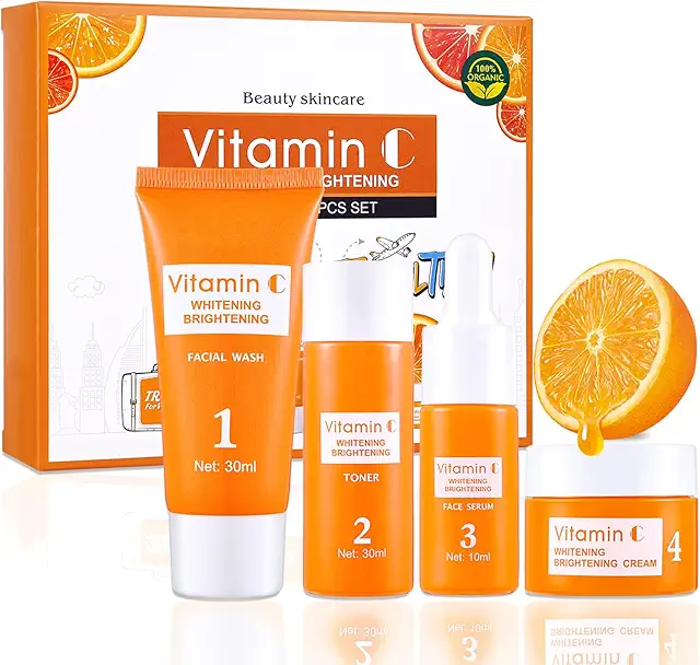 Kit Cura Pelle con Vitamina C: Detergente, Siero e Crema Idratante