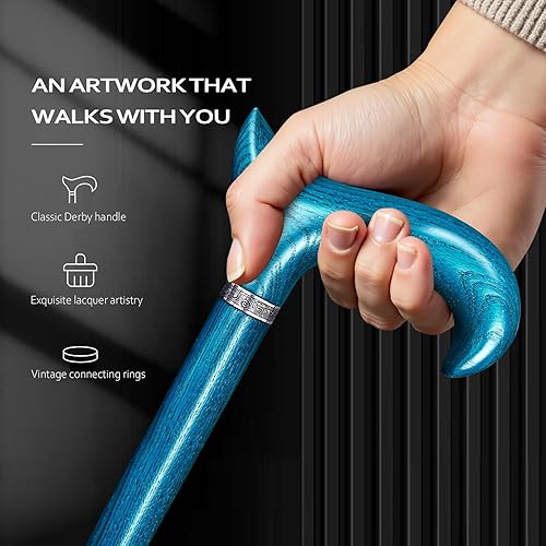 Miniatura 2 de Bastón para caminar, disponible en varias pulgadas, soporte de bastón de madera de hasta 500 libras, adecuado para bastón de madera elegante para