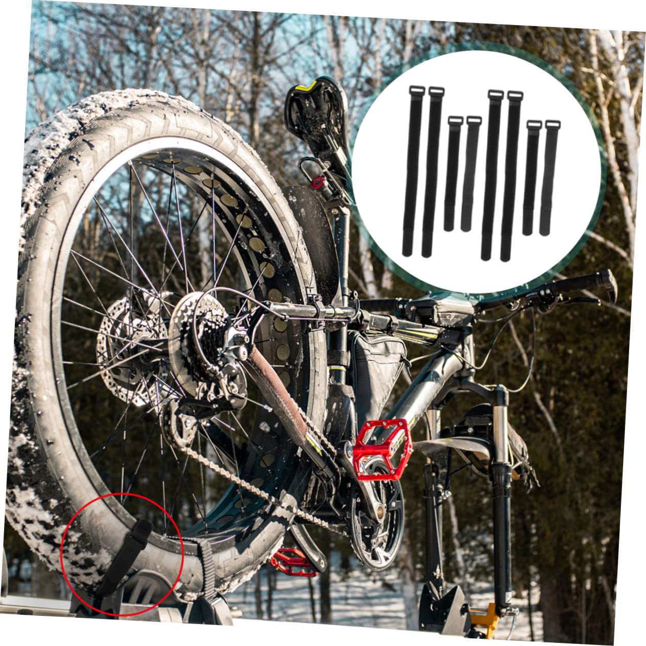 HEMOTON 8Pcs Mountain Bike Strap Durable Nylon Tie Downs for Secure Luggage Lengths for Cycling Motorcycles and Outdoor Adventures