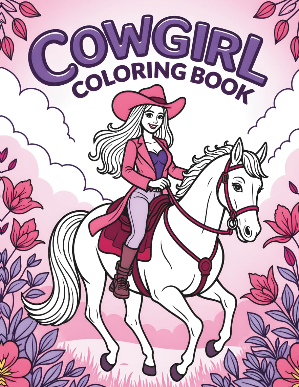 Cowgirl: Simple & Cute Toddler Coloring Book