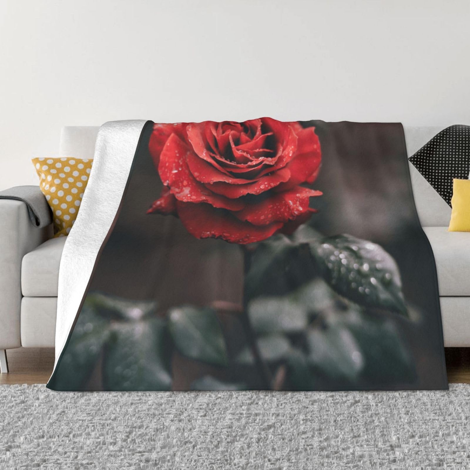 Couverture en flanelle polaire douce et legere de 152x203 cm pour lit et canape toutes saisons
