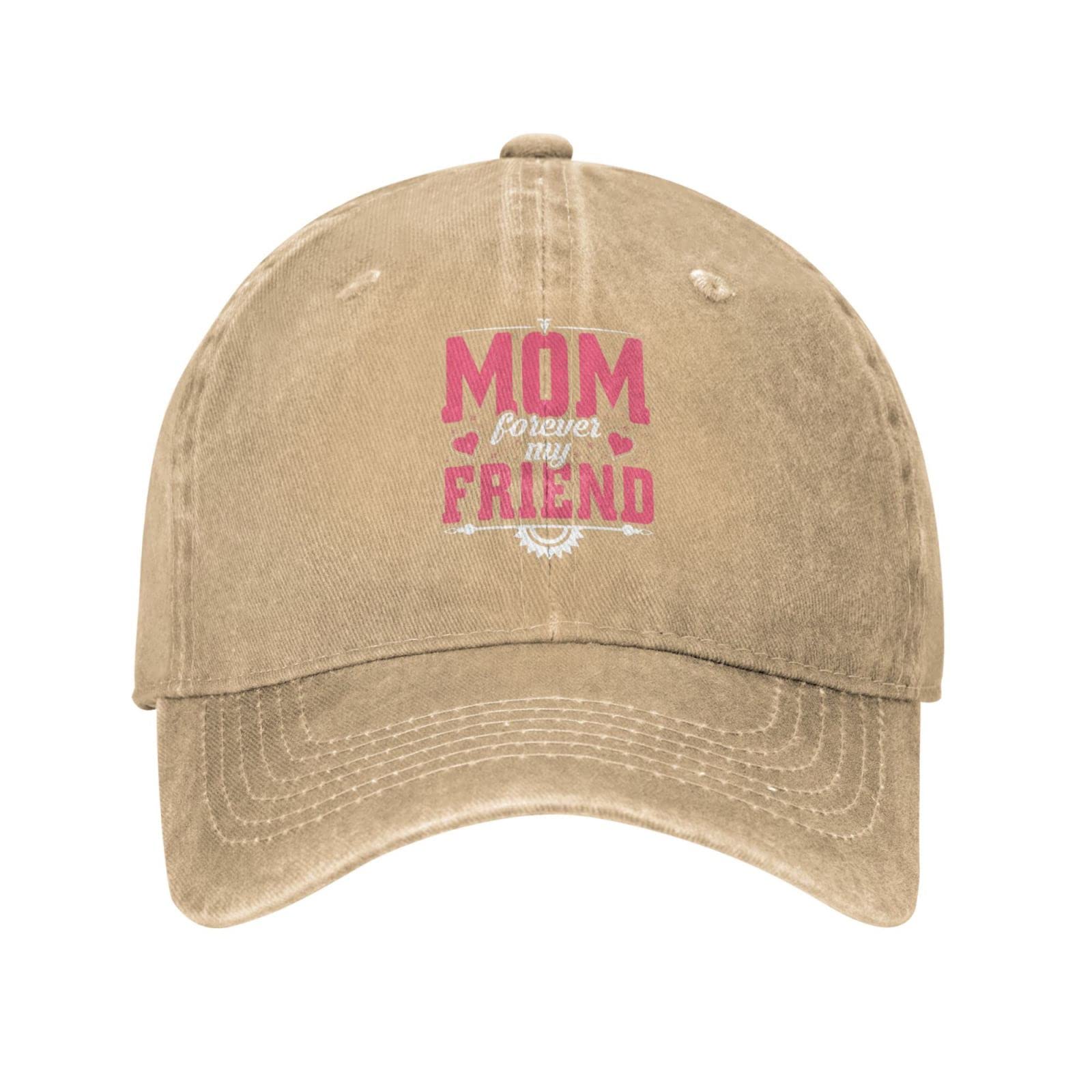 Baseball Cap Men Mothers Day Mom Gifts Sports Hat for Mens Retro Caps Light Weight Mom Forever My Friend Tennis Cap Natural