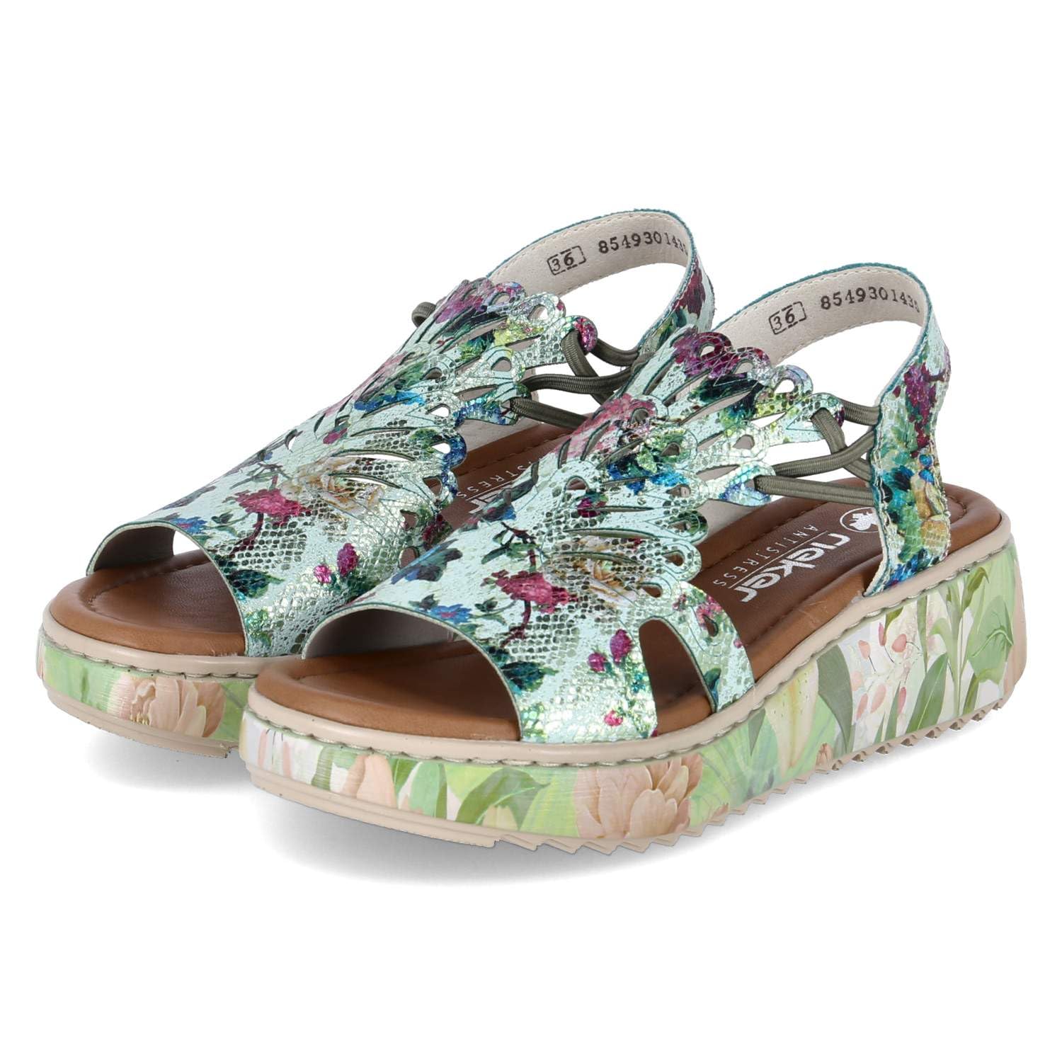 Rieker Women's V1784 Sandals, Multicoloured, EU 39