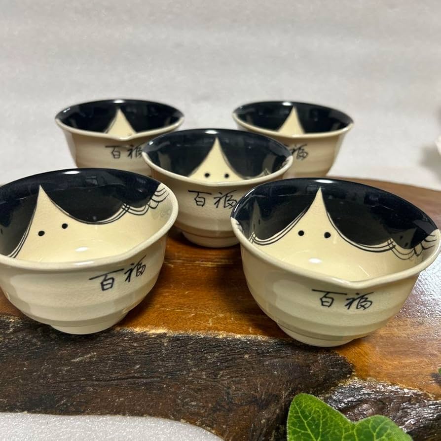 Amazon | 京焼 清水焼 平安陶玉 北本陶玉 手描き 百福 おかめ お多福