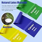 Bandes de résistance plate pour la thérapie physique et la rééducation, Pilates, 1.8 m Long-Tex Bandes de travail élastiques Latex Résistance pour les femmes et les hommes