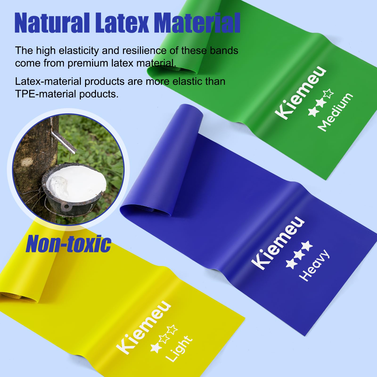 Latex Flat Resistance Bands for Physical Therapy and Rehab, Pilates, Yoga — Amazon image 4