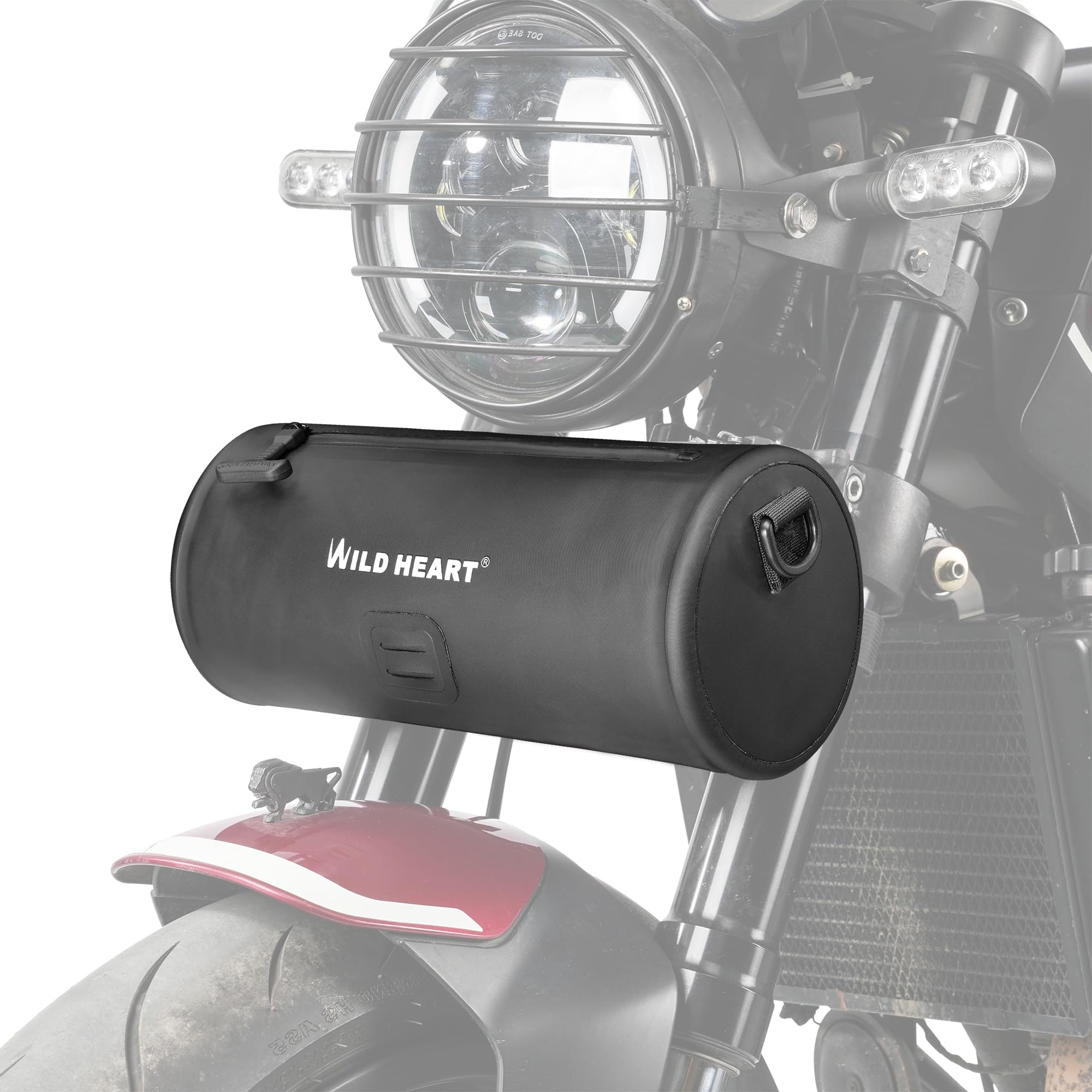 WILD HEART Borsa da Manubrio per Moto Borsa Piccola per Moto Borsa Laterale impermeabile con Tracolla Compatibile con Mini Bike Travel UTV (Nero)