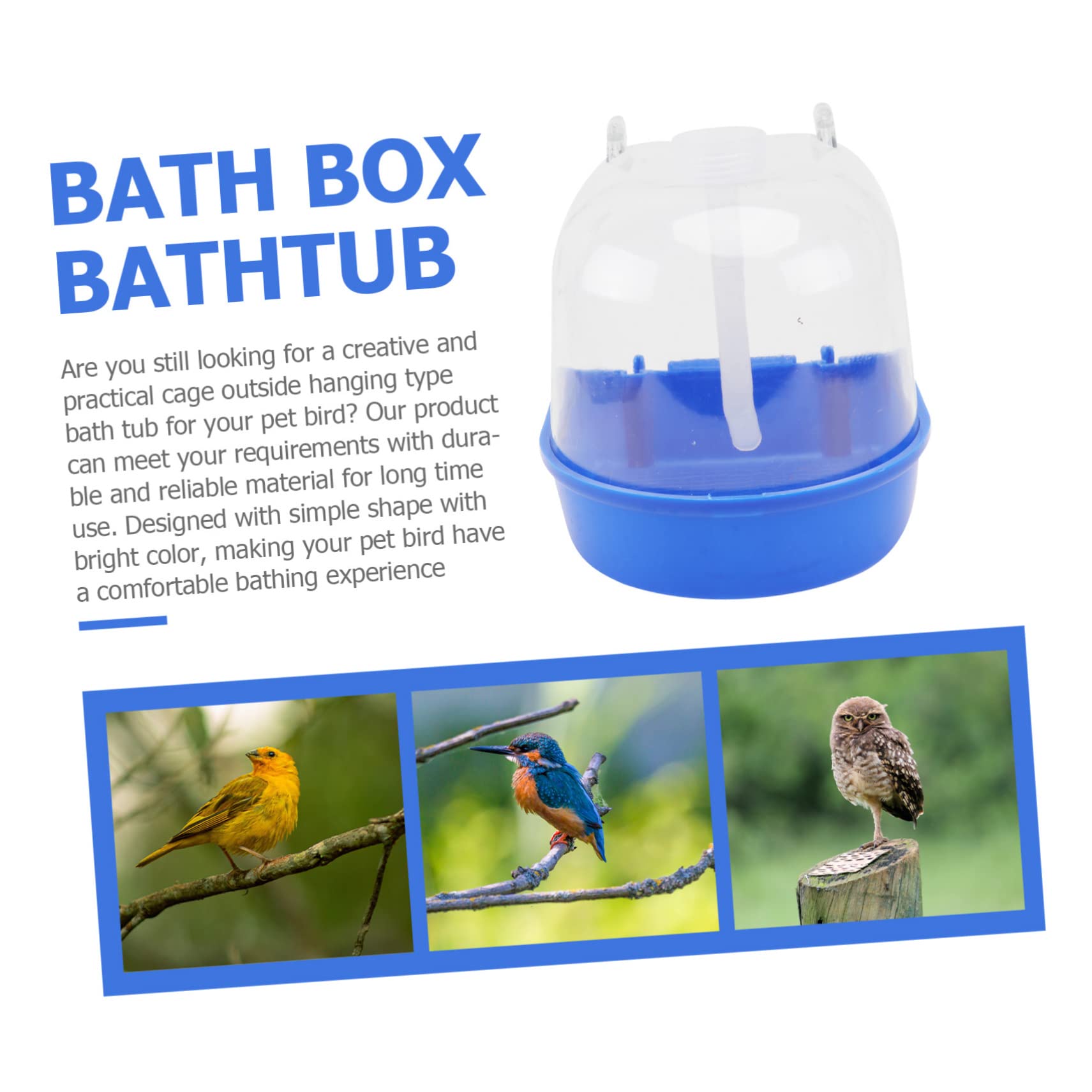 VANZACK 2sets Vasca per Bagno per Uccelli Domestici Vasca da Bagno per Pappagalli e Piccole Creature Accessorio da Appendere per Gabbie Materiale Sicuro e Leggero Soluzione Rinfrescante